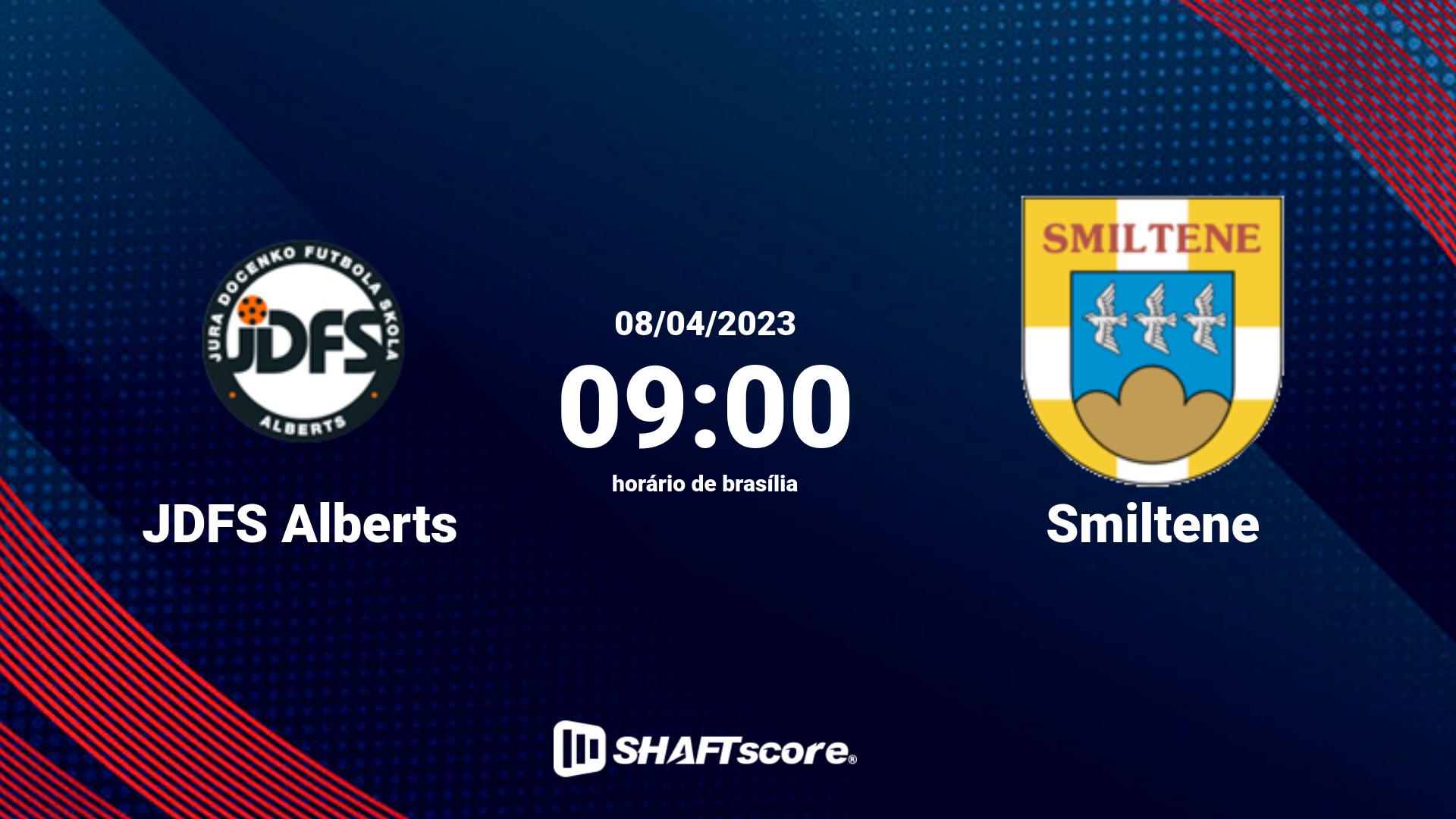 Estatísticas do jogo JDFS Alberts vs Smiltene 08.04 09:00