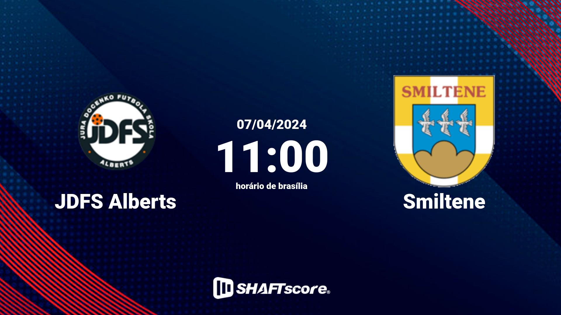 Estatísticas do jogo JDFS Alberts vs Smiltene 07.04 11:00