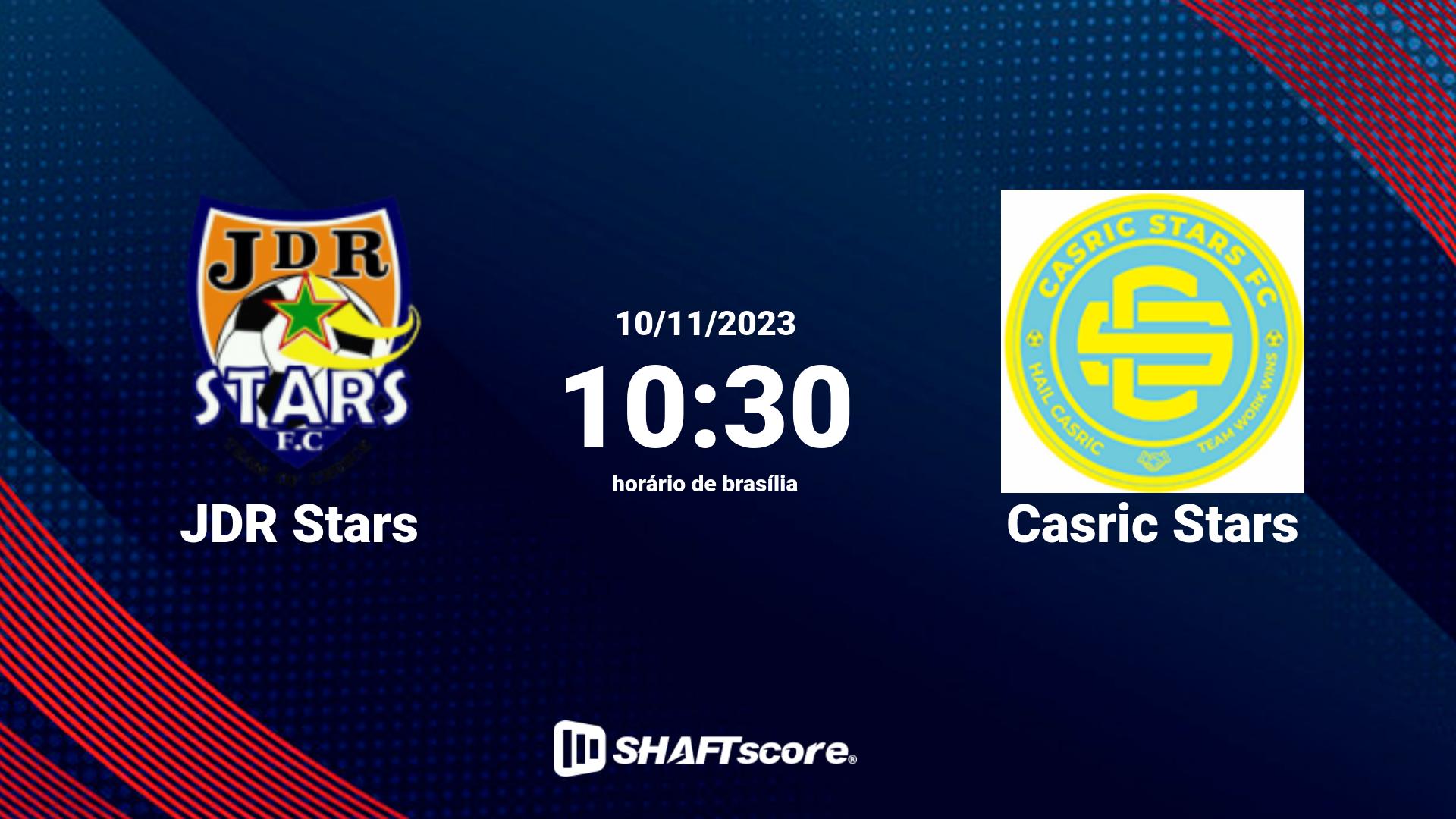 Estatísticas do jogo JDR Stars vs Casric Stars 10.11 10:30