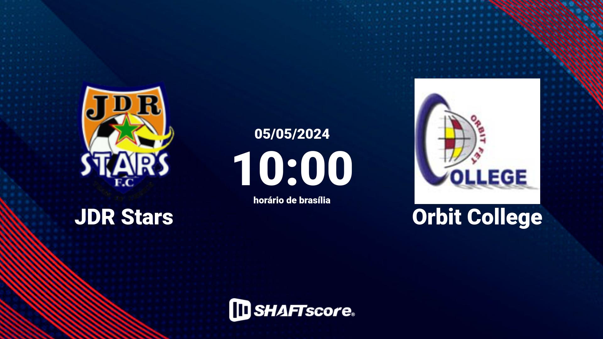 Estatísticas do jogo JDR Stars vs Orbit College 05.05 10:00