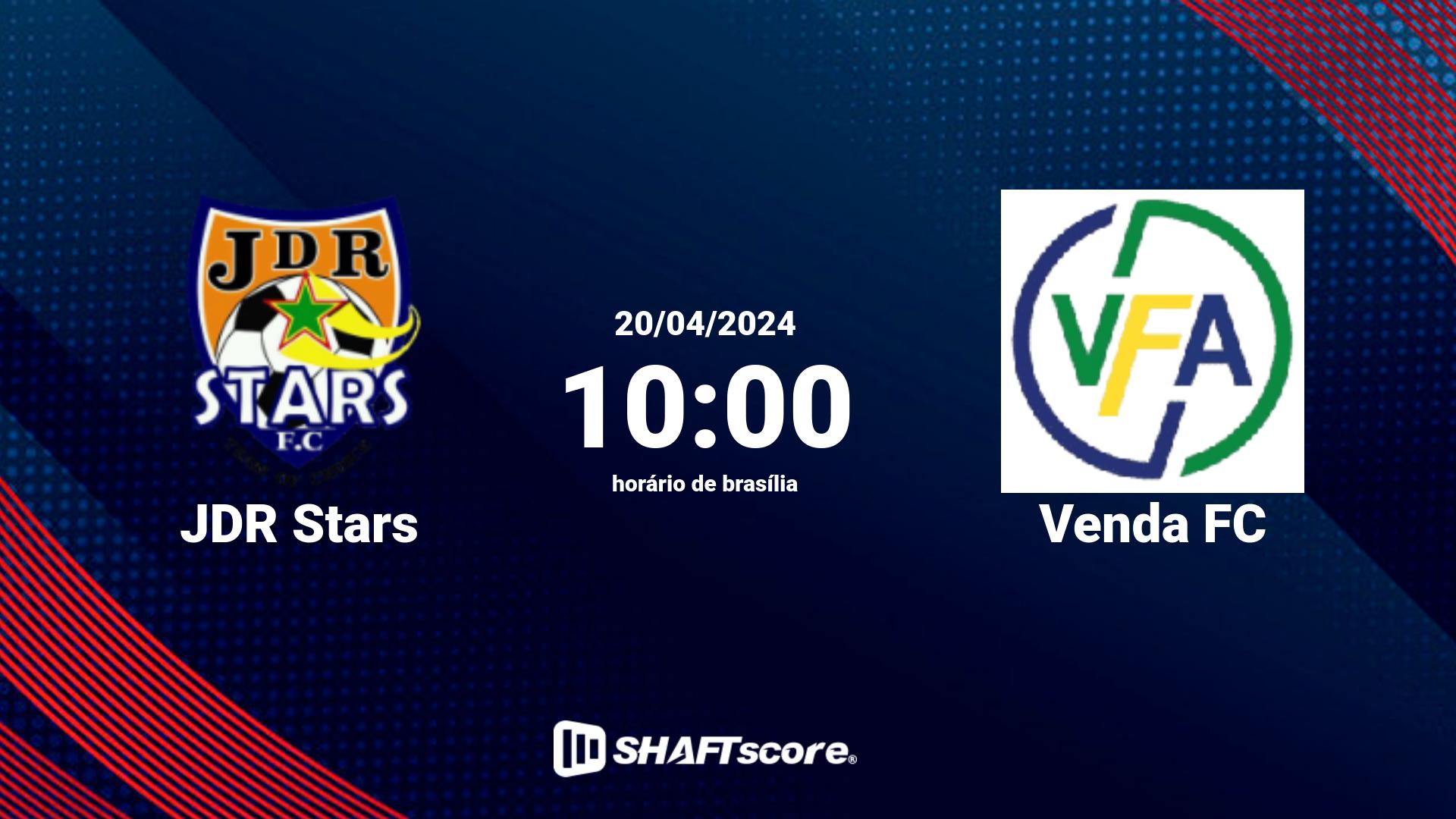 Estatísticas do jogo JDR Stars vs Venda FC 20.04 10:00