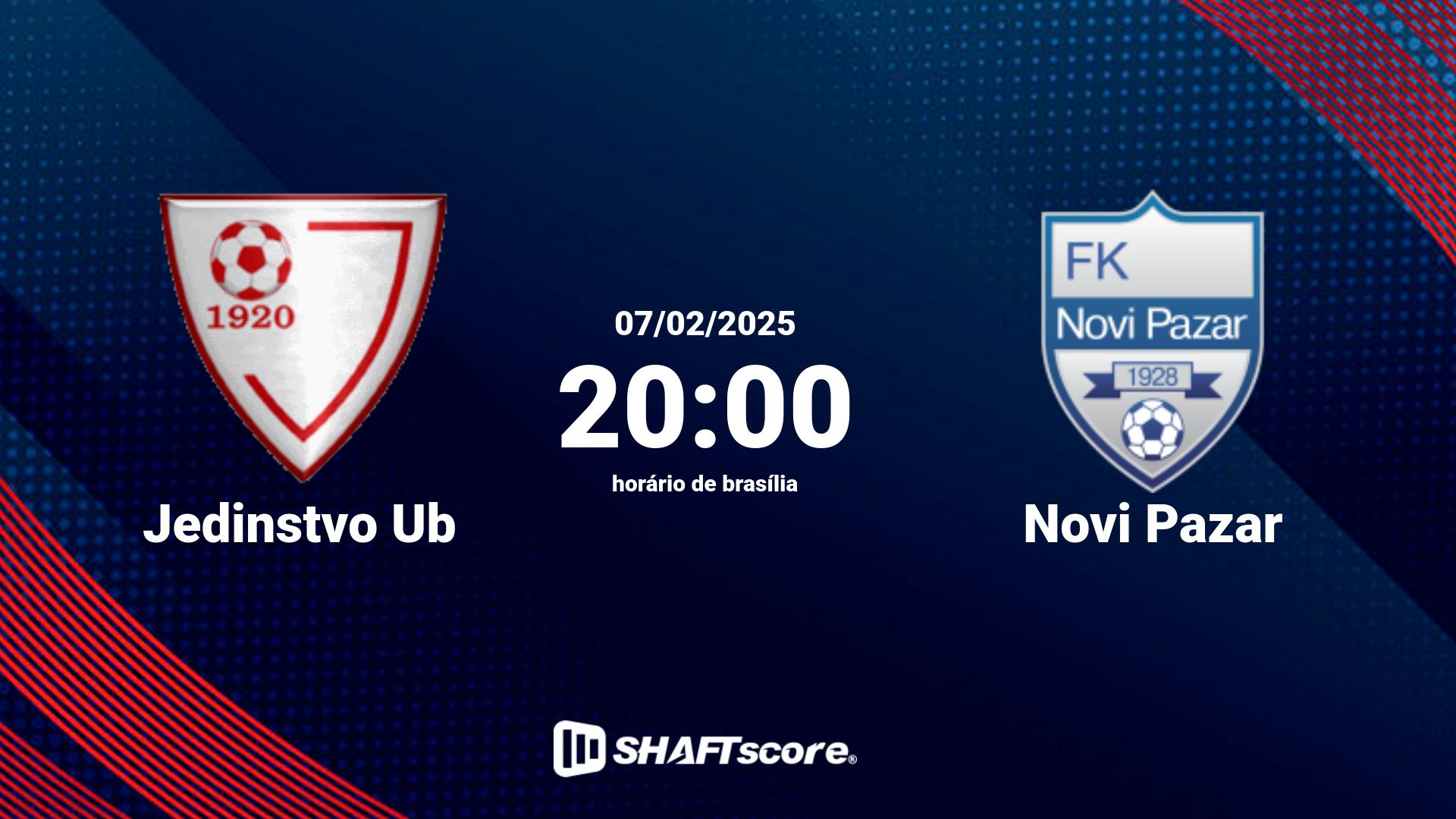 Estatísticas do jogo Jedinstvo Ub vs Novi Pazar 07.02 20:00