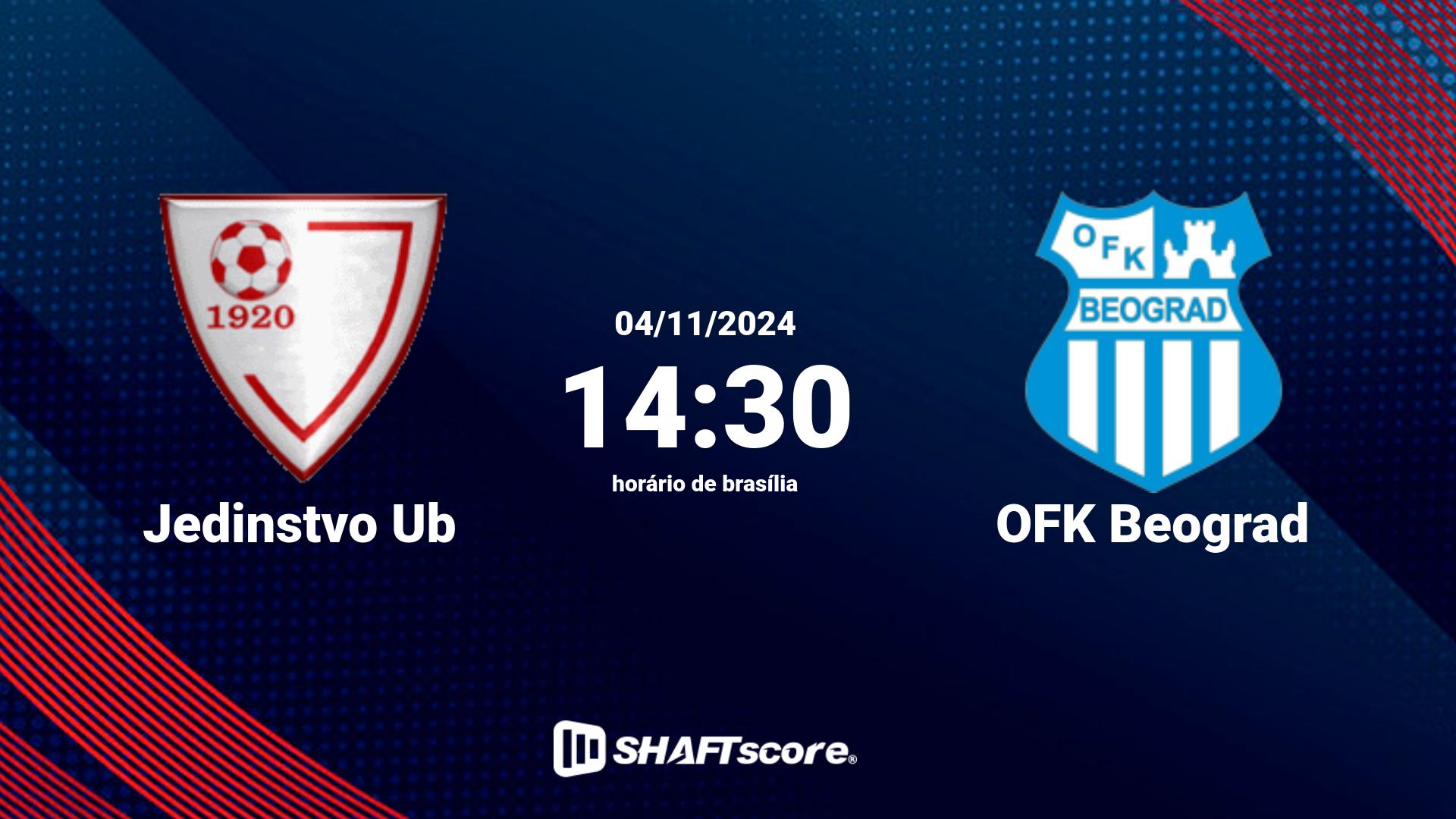 Estatísticas do jogo Jedinstvo Ub vs OFK Beograd 04.11 14:30