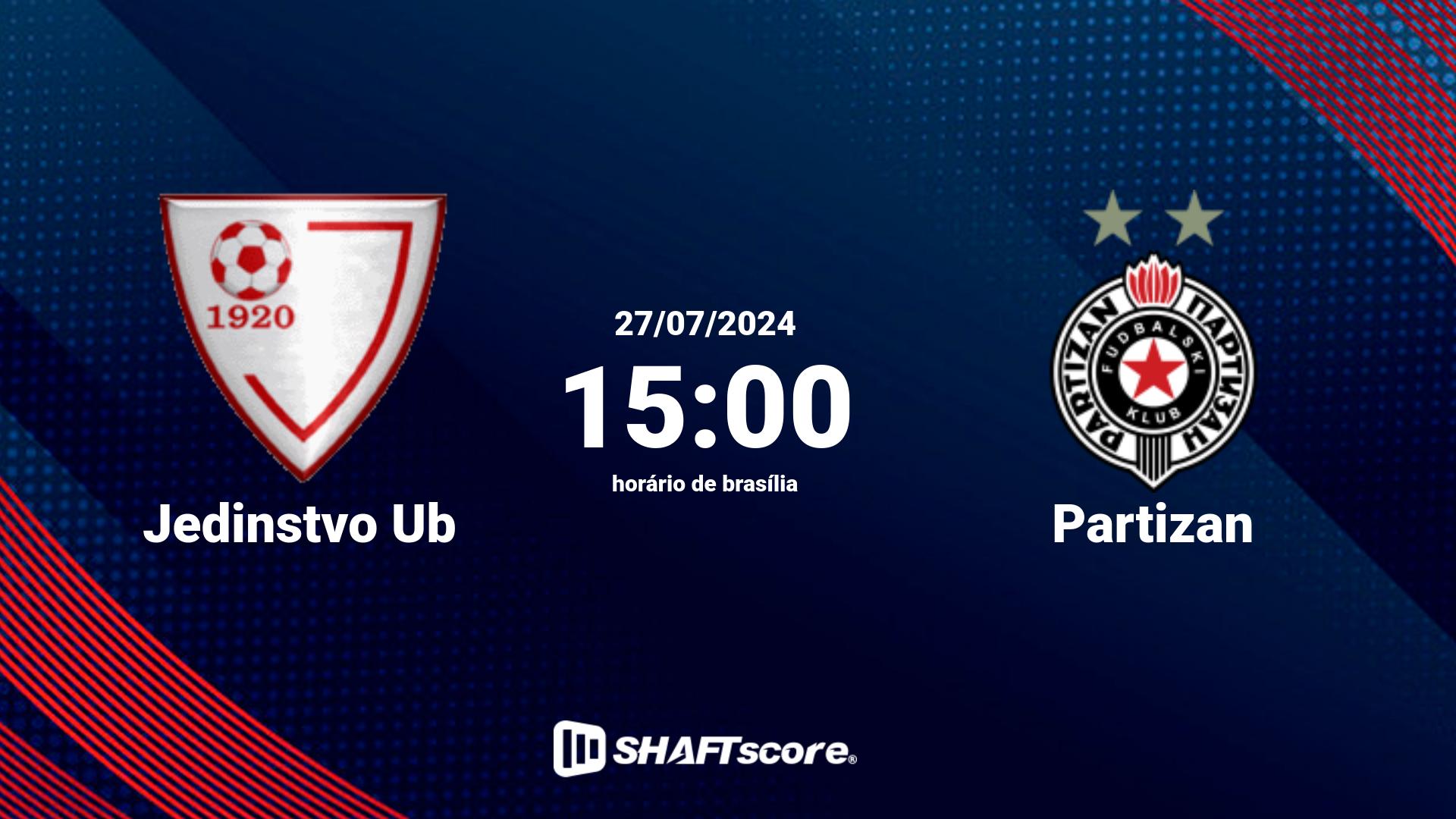 Estatísticas do jogo Jedinstvo Ub vs Partizan 27.07 15:00