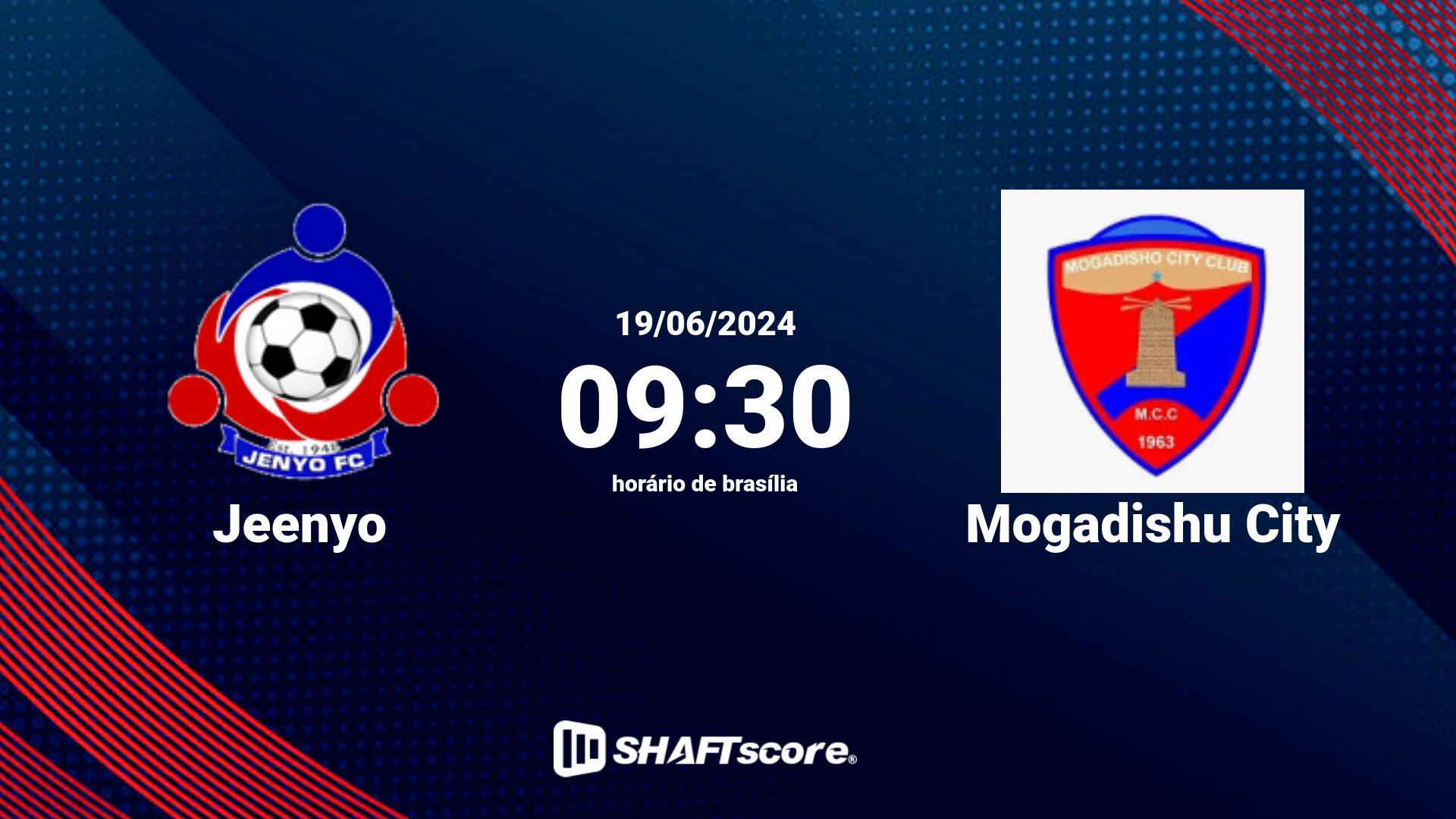 Estatísticas do jogo Jeenyo vs Mogadishu City 19.06 09:30