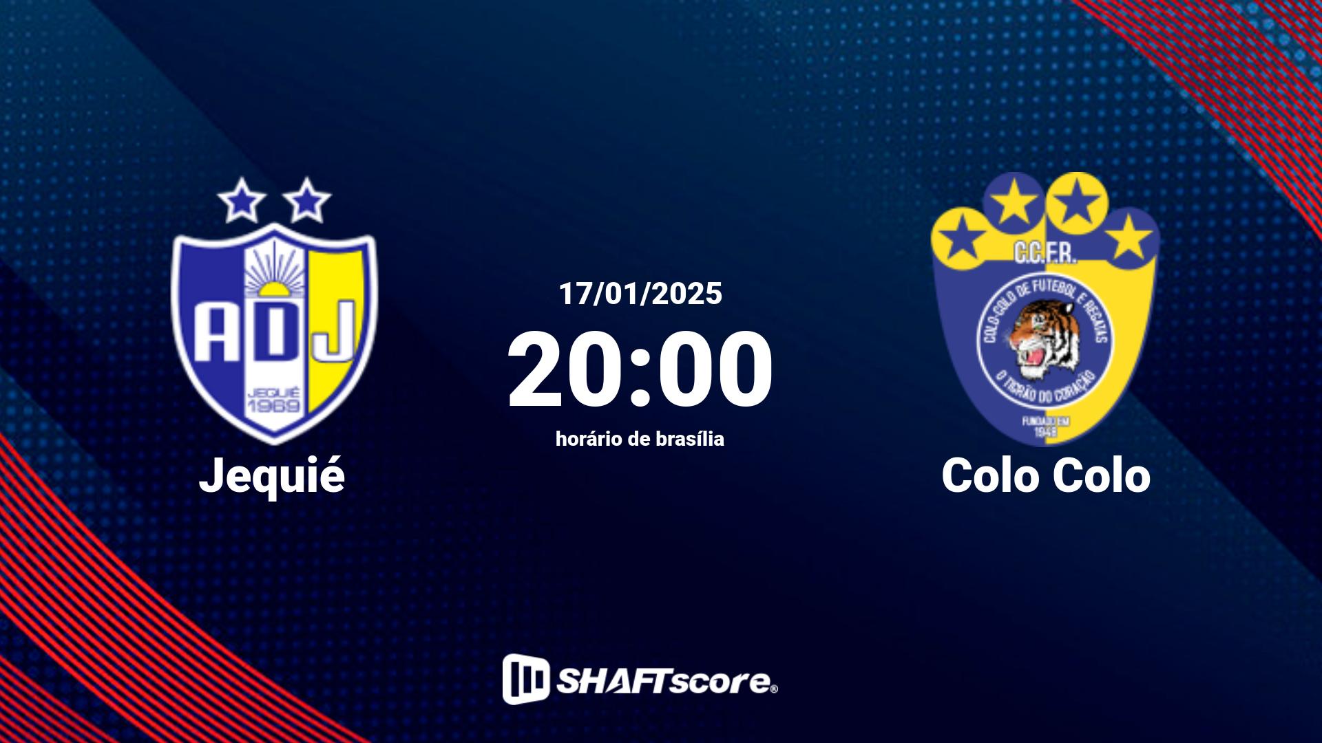 Estatísticas do jogo Jequié vs Colo Colo 17.01 20:00