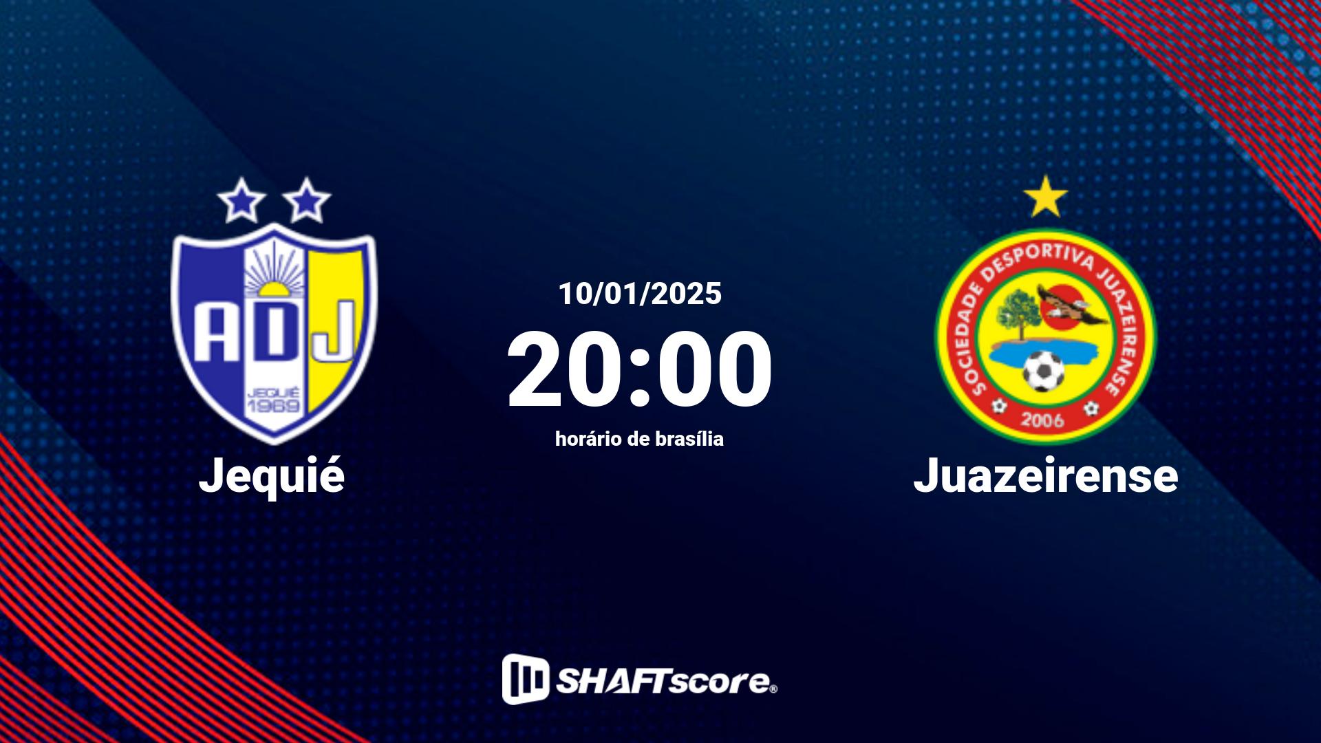 Estatísticas do jogo Jequié vs Juazeirense 10.01 20:00