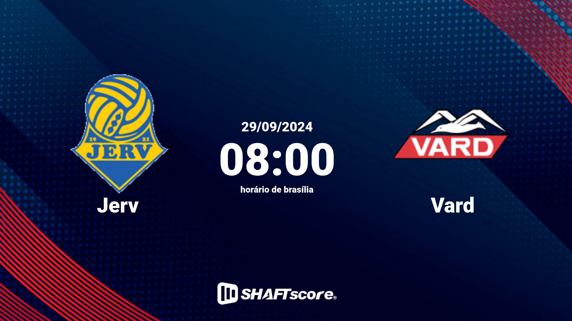 Estatísticas do jogo Jerv vs Vard 29.09 08:00