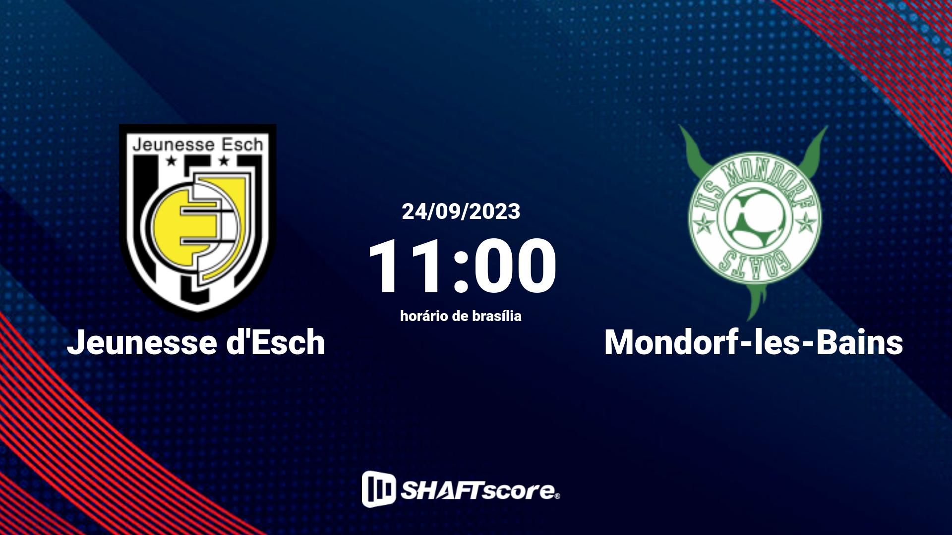 Estatísticas do jogo Jeunesse d'Esch vs Mondorf-les-Bains 24.09 11:00