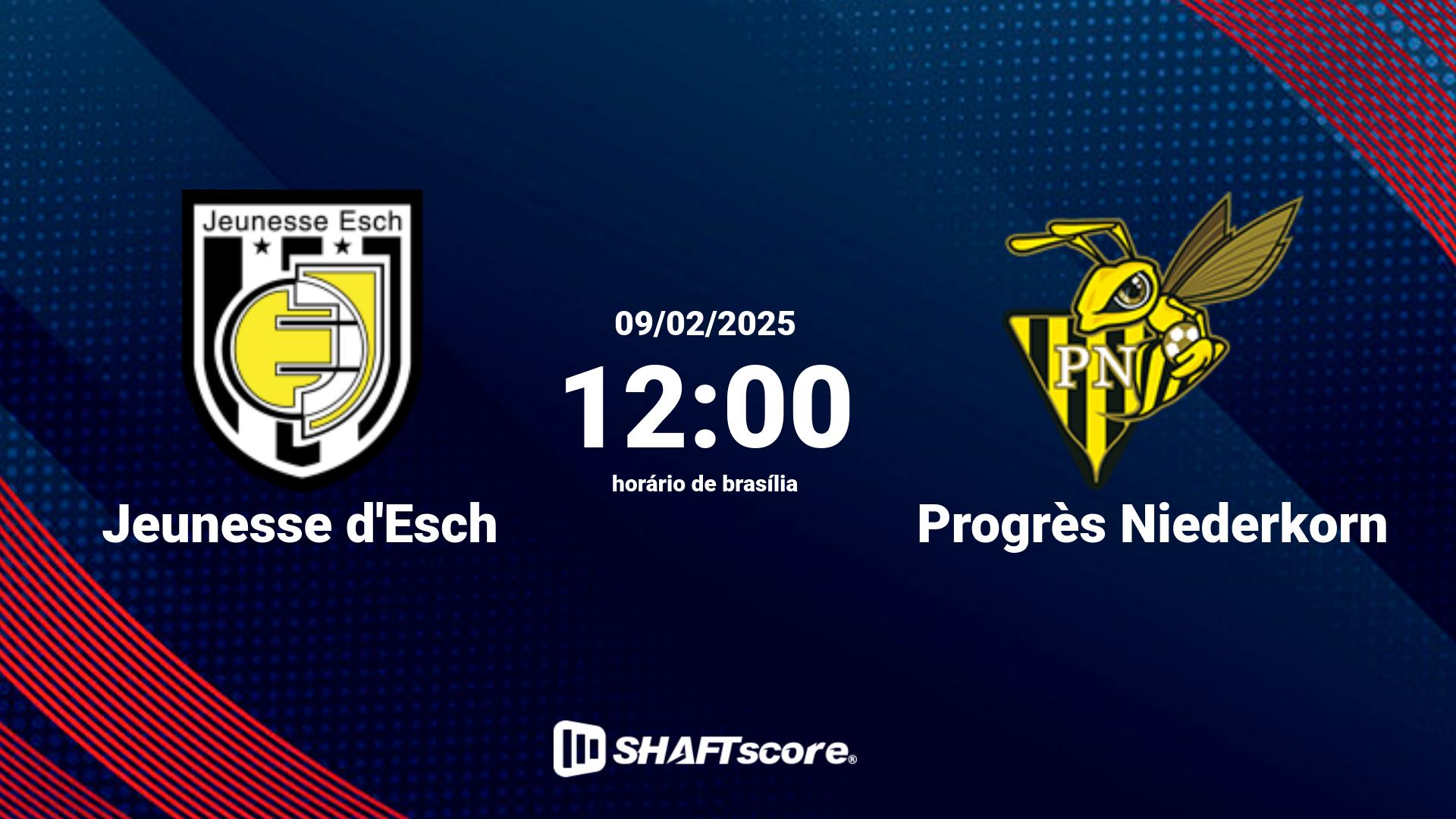 Estatísticas do jogo Jeunesse d'Esch vs Progrès Niederkorn 09.02 12:00