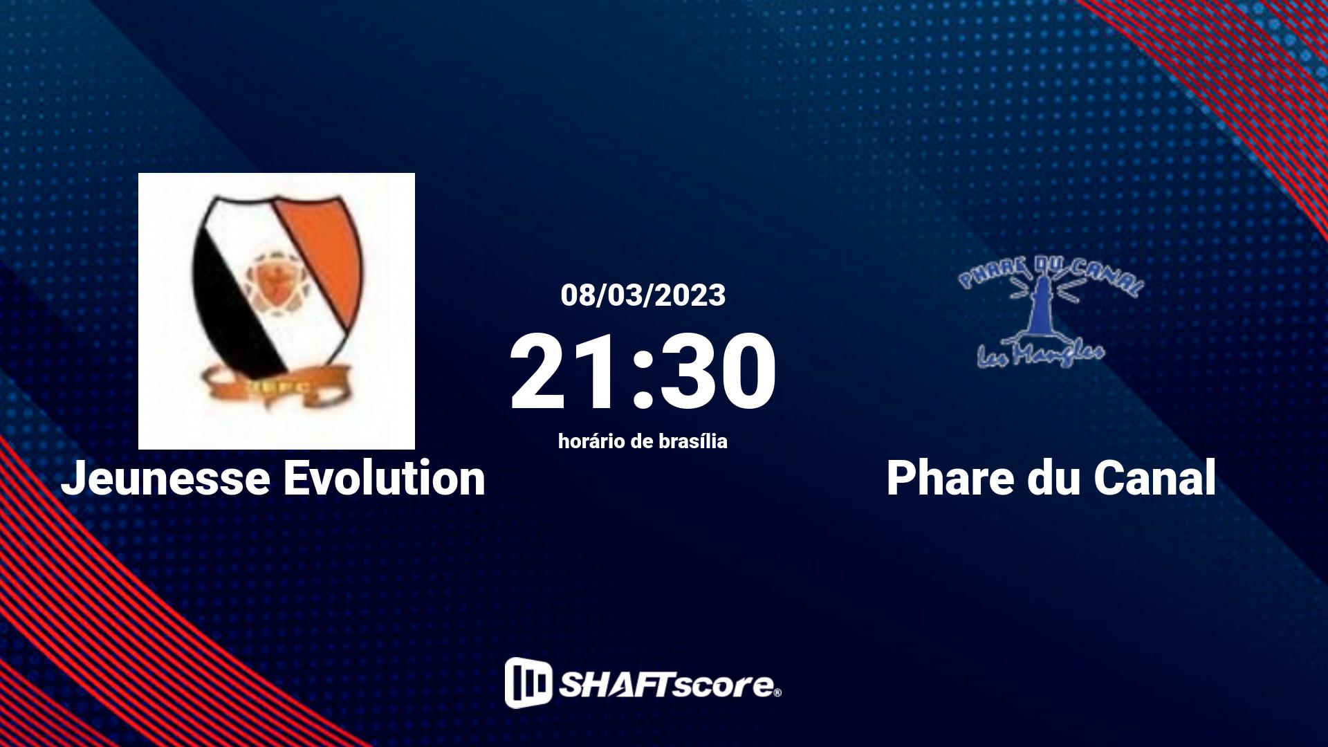 Estatísticas do jogo Jeunesse Evolution vs Phare du Canal 08.03 21:30