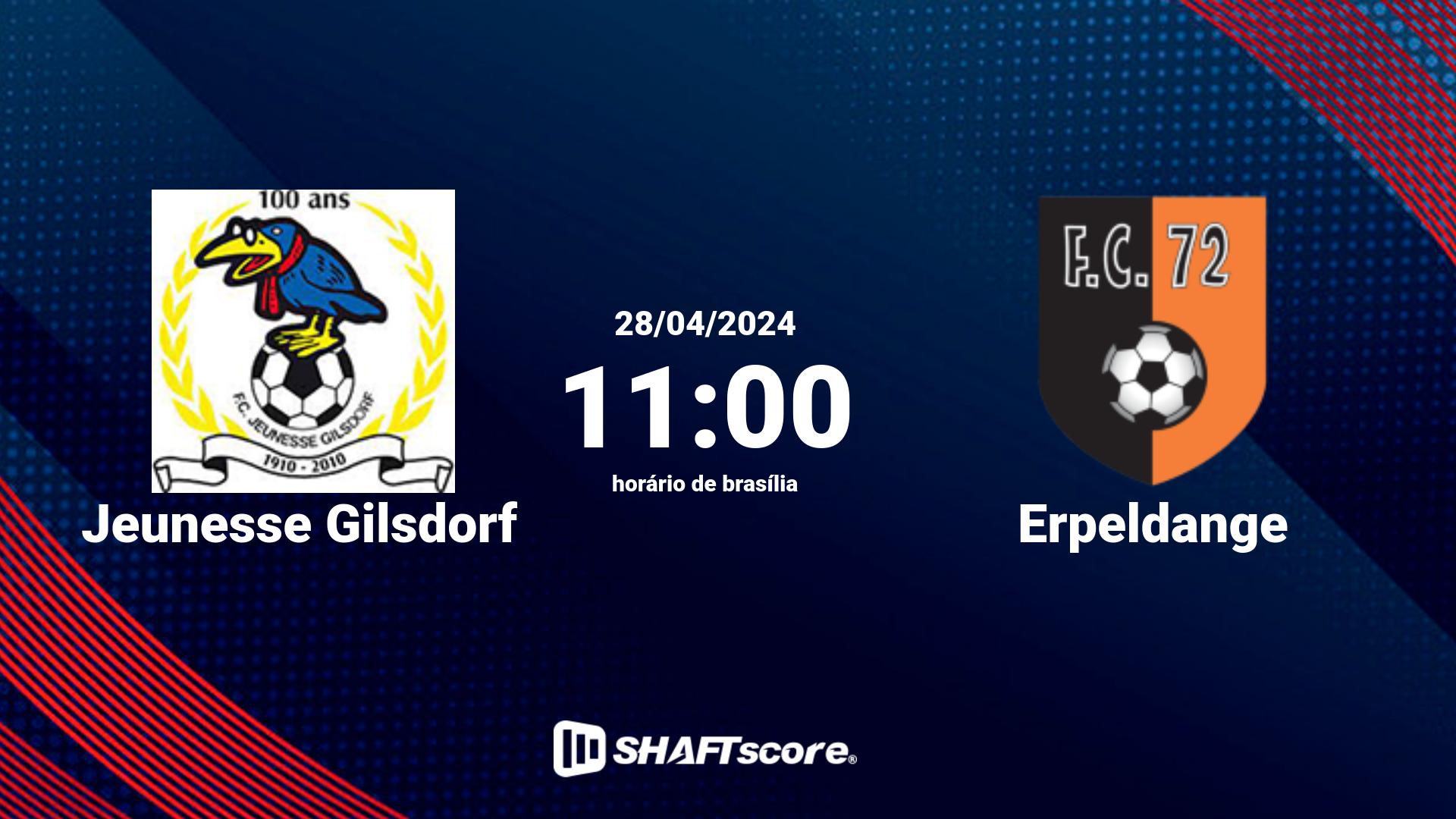 Estatísticas do jogo Jeunesse Gilsdorf vs Erpeldange 28.04 11:00