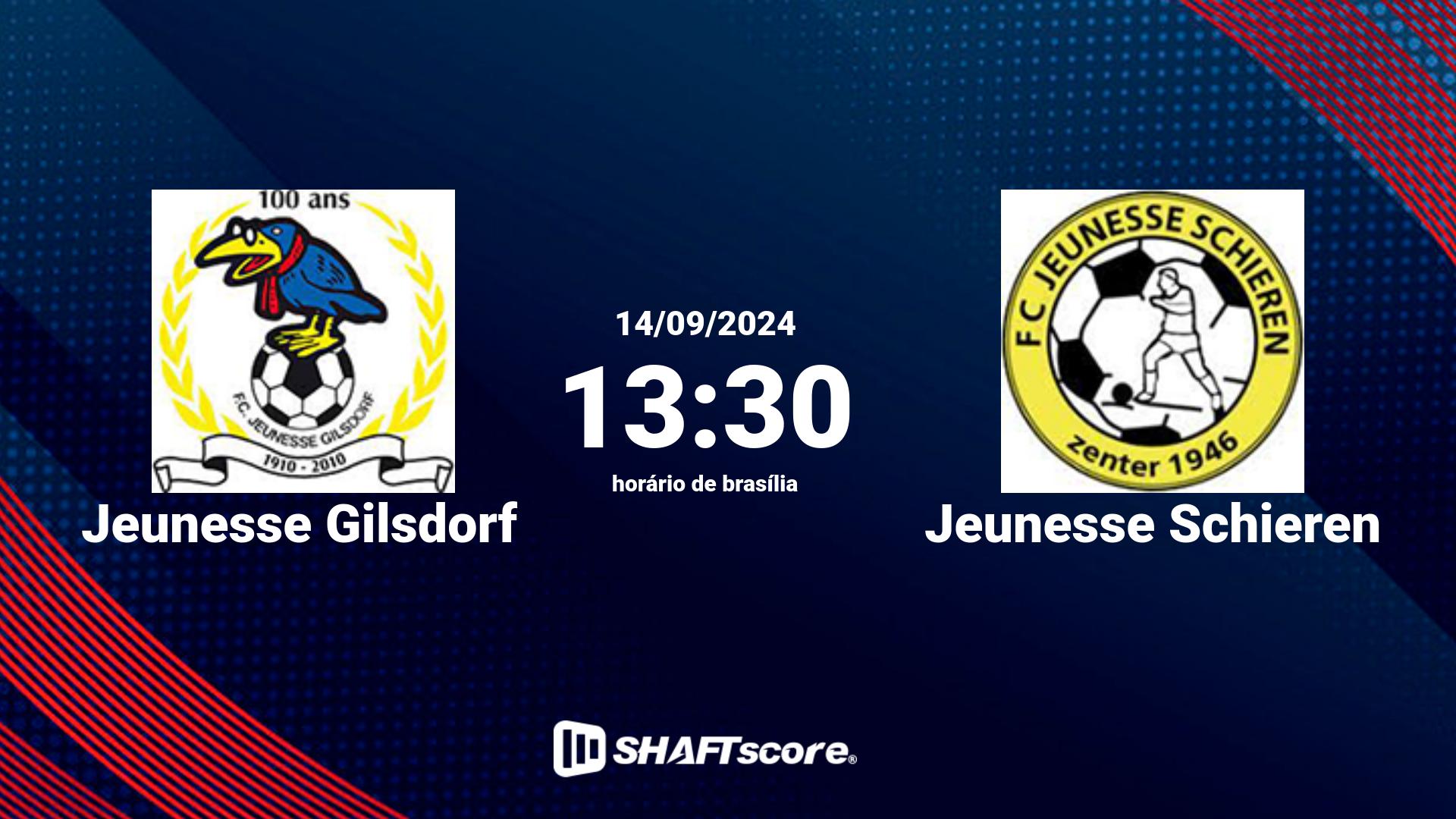 Estatísticas do jogo Jeunesse Gilsdorf vs Jeunesse Schieren 14.09 13:30