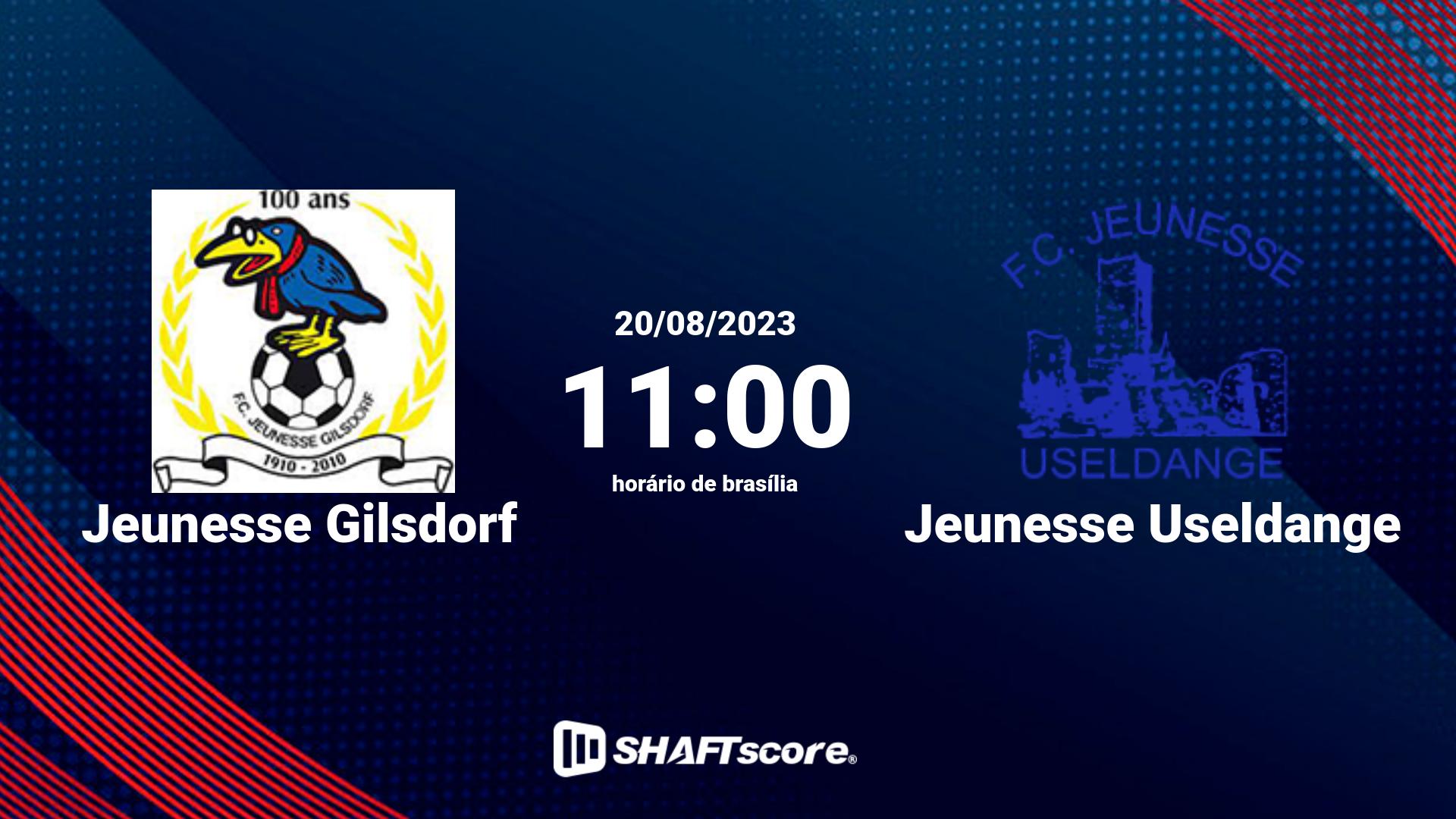 Estatísticas do jogo Jeunesse Gilsdorf vs Jeunesse Useldange 20.08 11:00