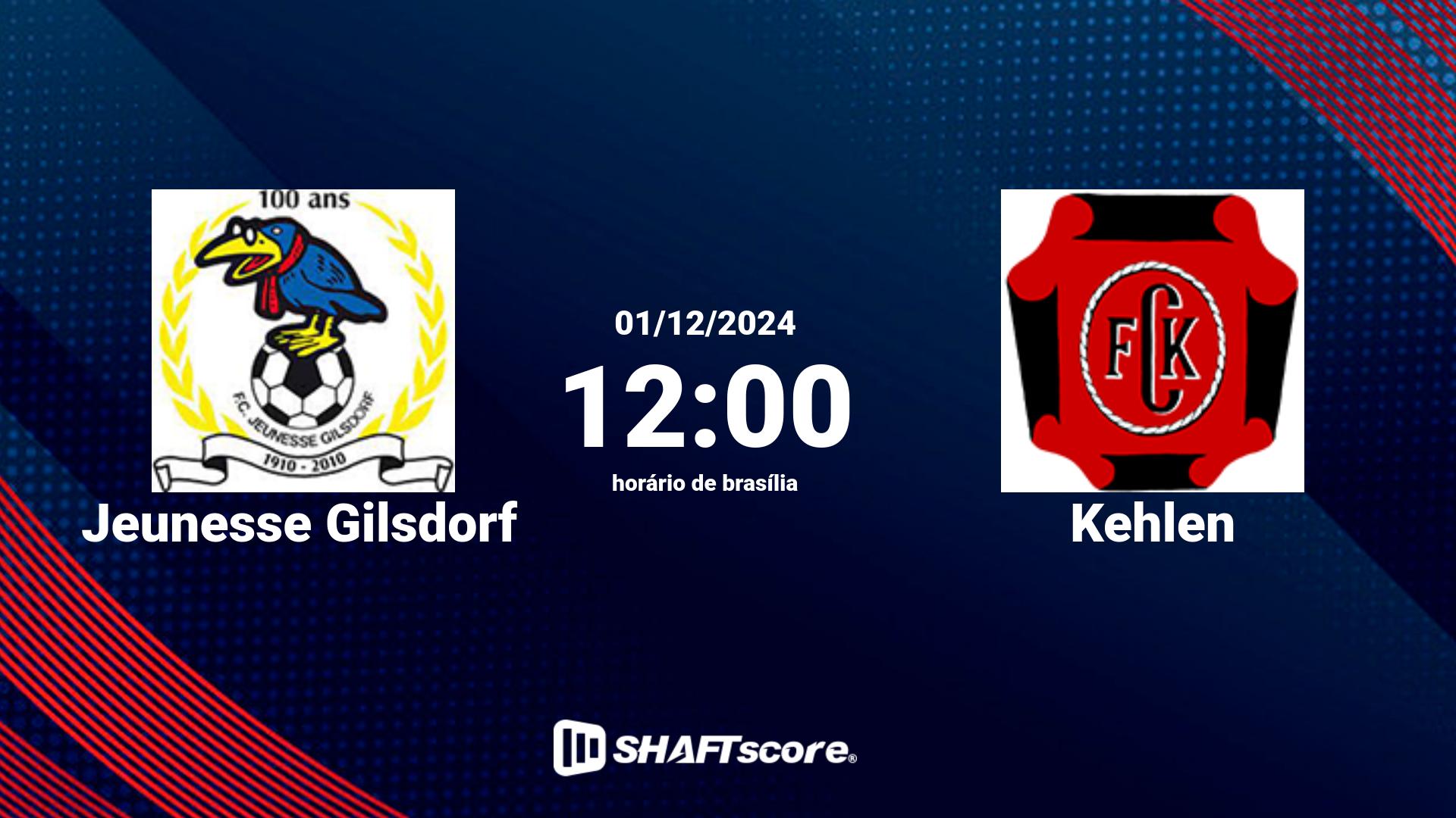 Estatísticas do jogo Jeunesse Gilsdorf vs Kehlen 01.12 12:00