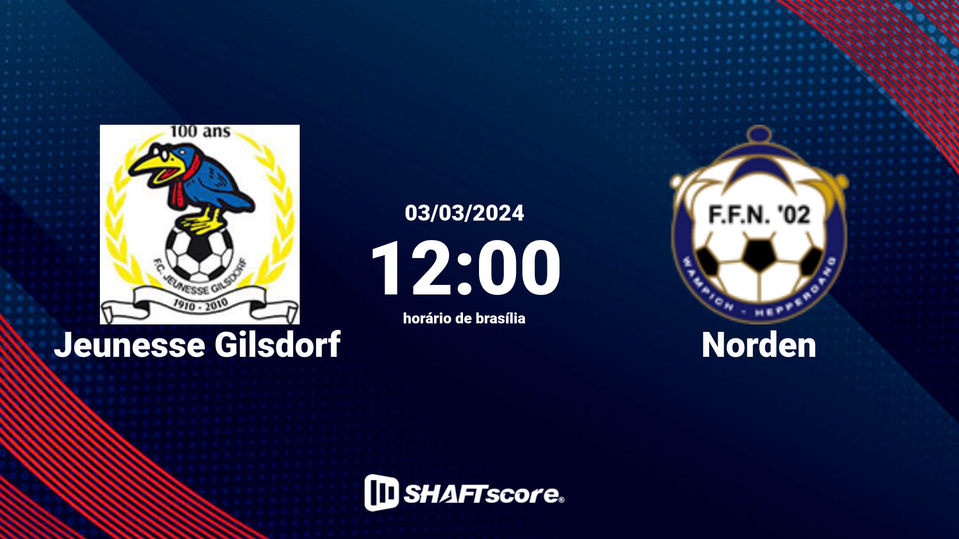 Estatísticas do jogo Jeunesse Gilsdorf vs Norden 03.03 12:00