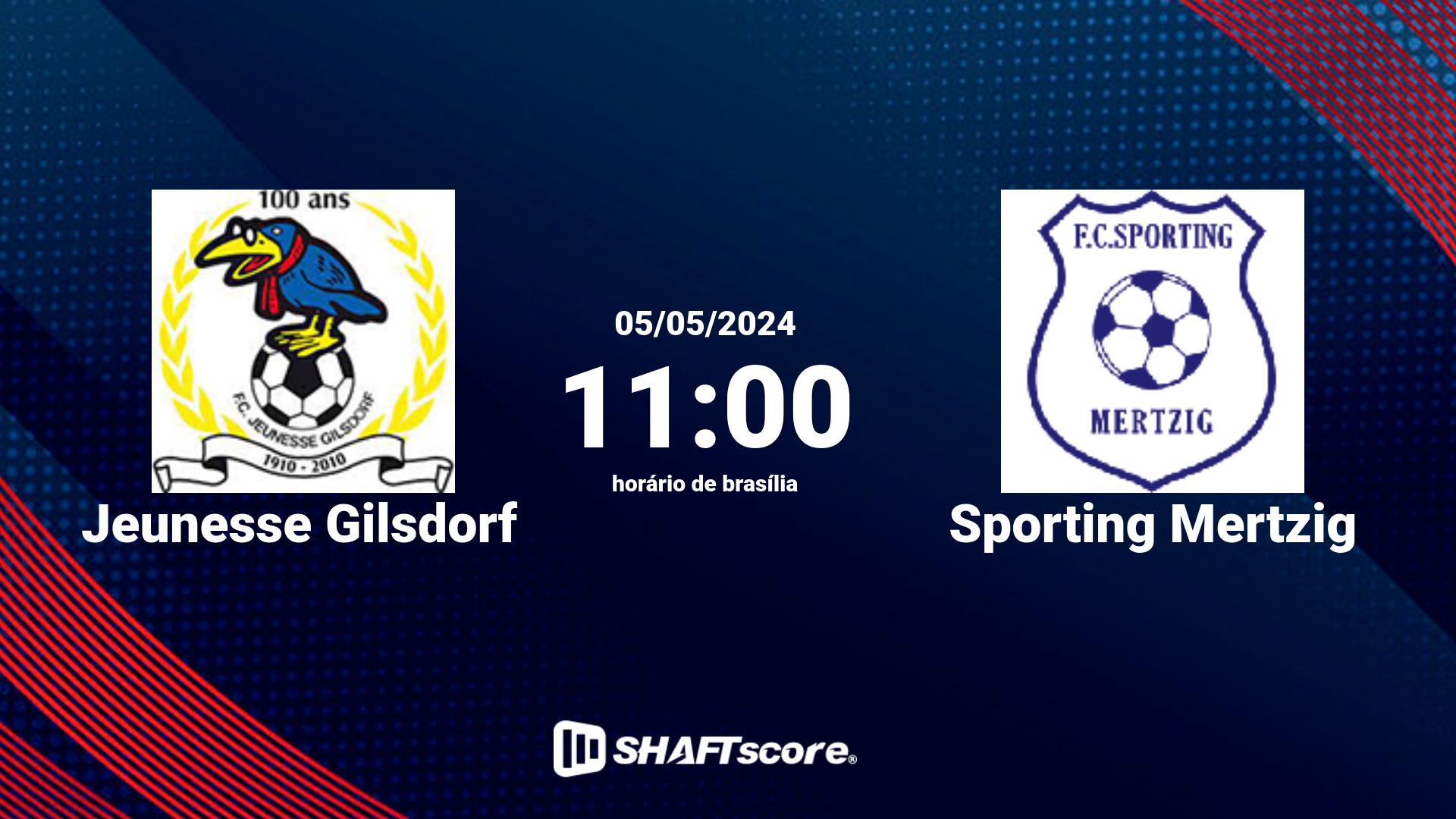 Estatísticas do jogo Jeunesse Gilsdorf vs Sporting Mertzig 05.05 11:00