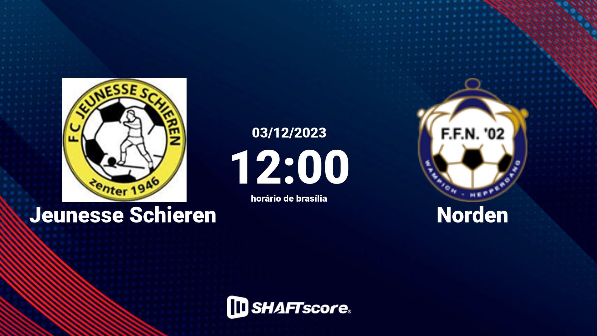 Estatísticas do jogo Jeunesse Schieren vs Norden 03.12 12:00