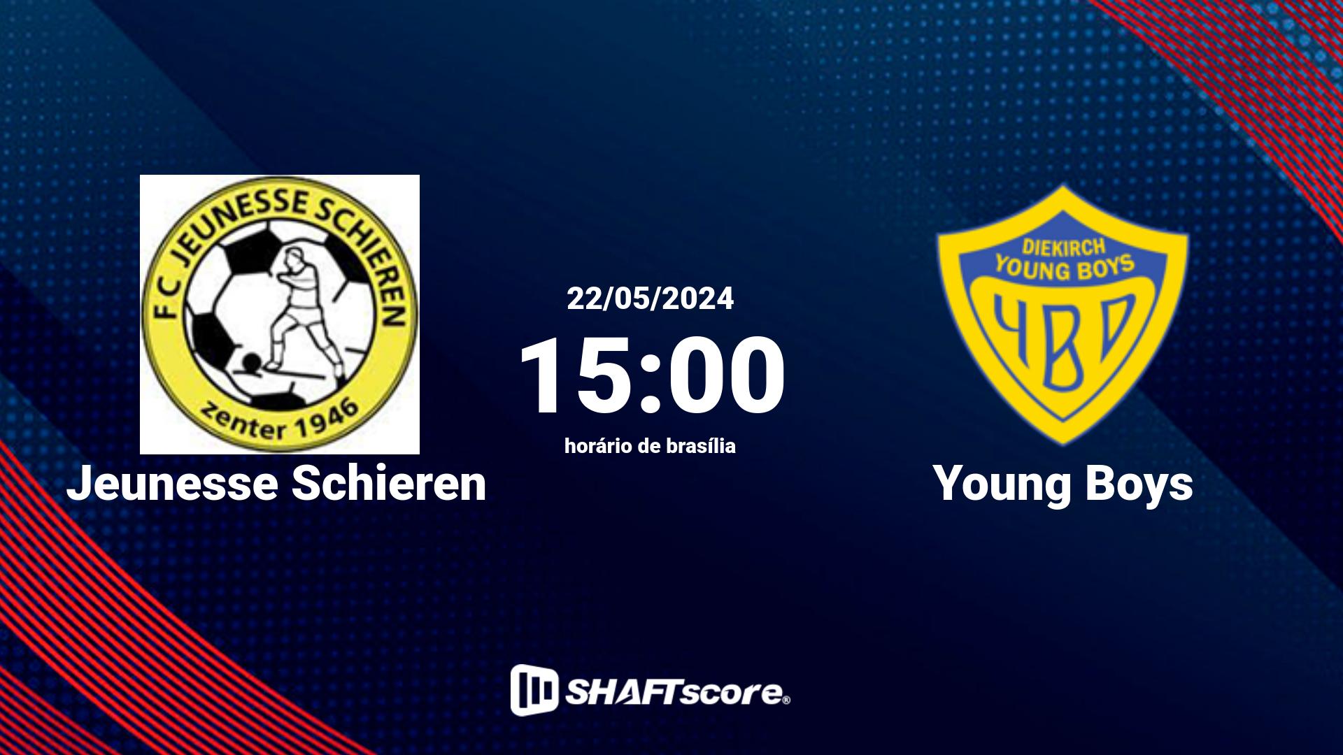 Estatísticas do jogo Jeunesse Schieren vs Young Boys 22.05 15:00