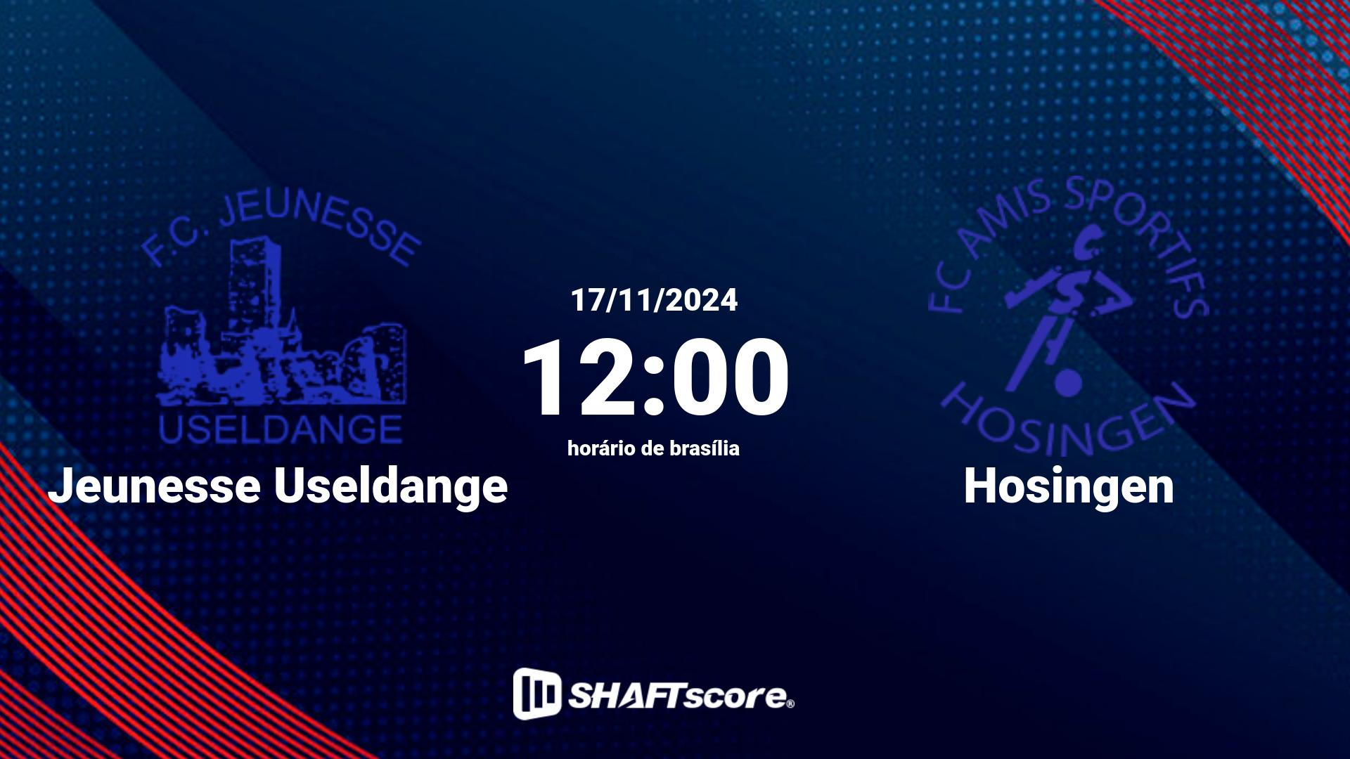 Estatísticas do jogo Jeunesse Useldange vs Hosingen 17.11 12:00