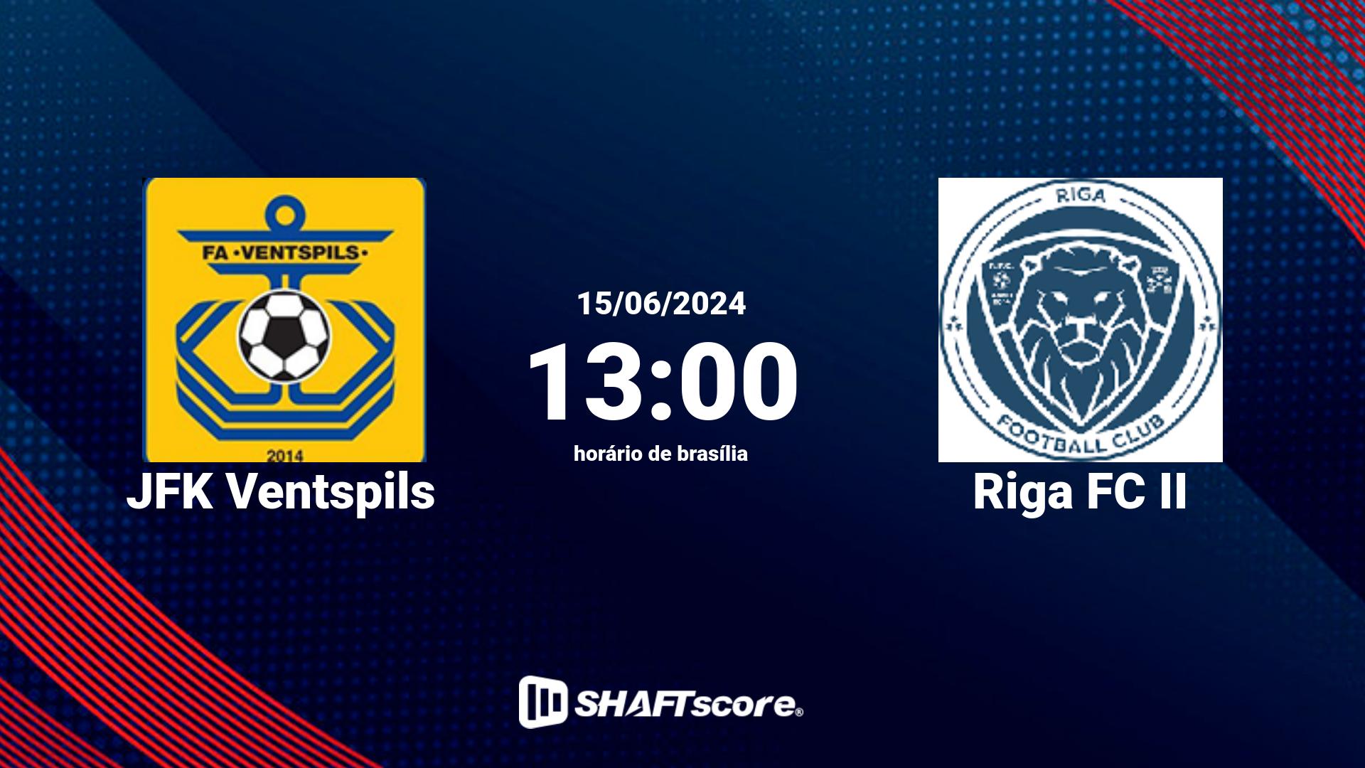 Estatísticas do jogo JFK Ventspils vs Riga FC II 15.06 13:00