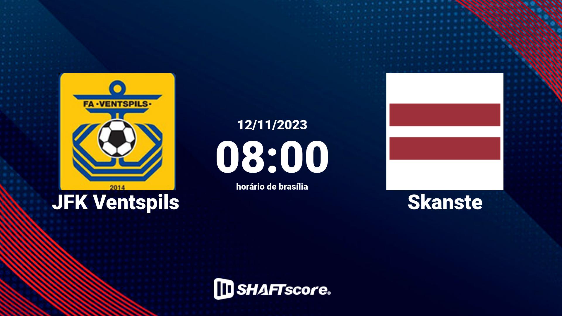 Estatísticas do jogo JFK Ventspils vs Skanste 12.11 08:00