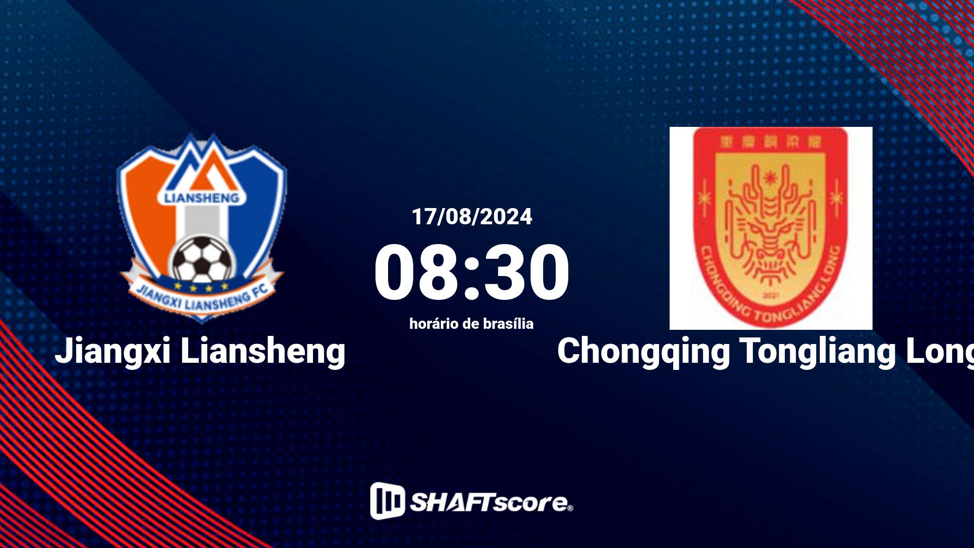 Estatísticas do jogo Jiangxi Liansheng vs Chongqing Tongliang Long 17.08 08:30