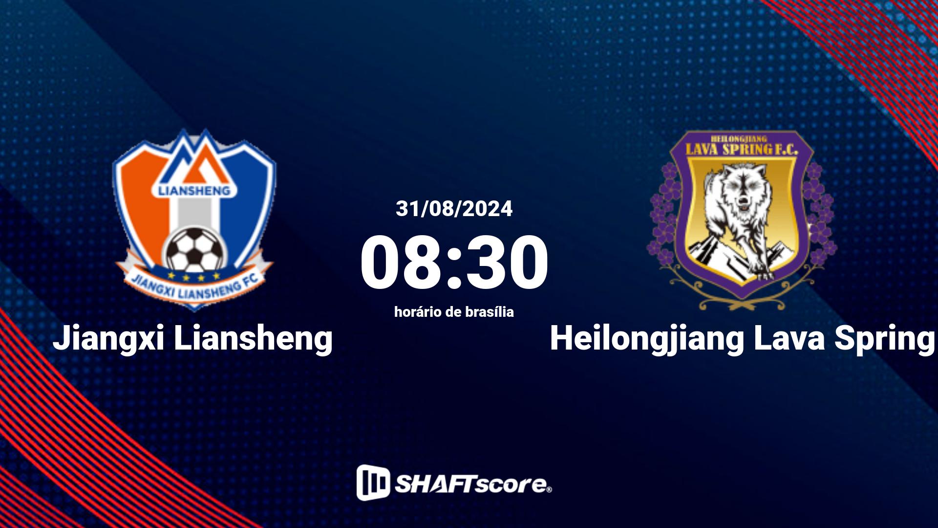 Estatísticas do jogo Jiangxi Liansheng vs Heilongjiang Lava Spring 31.08 08:30