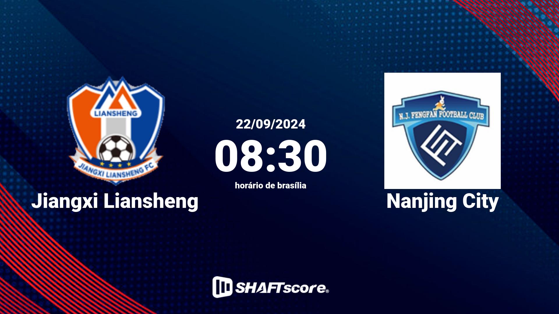 Estatísticas do jogo Jiangxi Liansheng vs Nanjing City 22.09 08:30