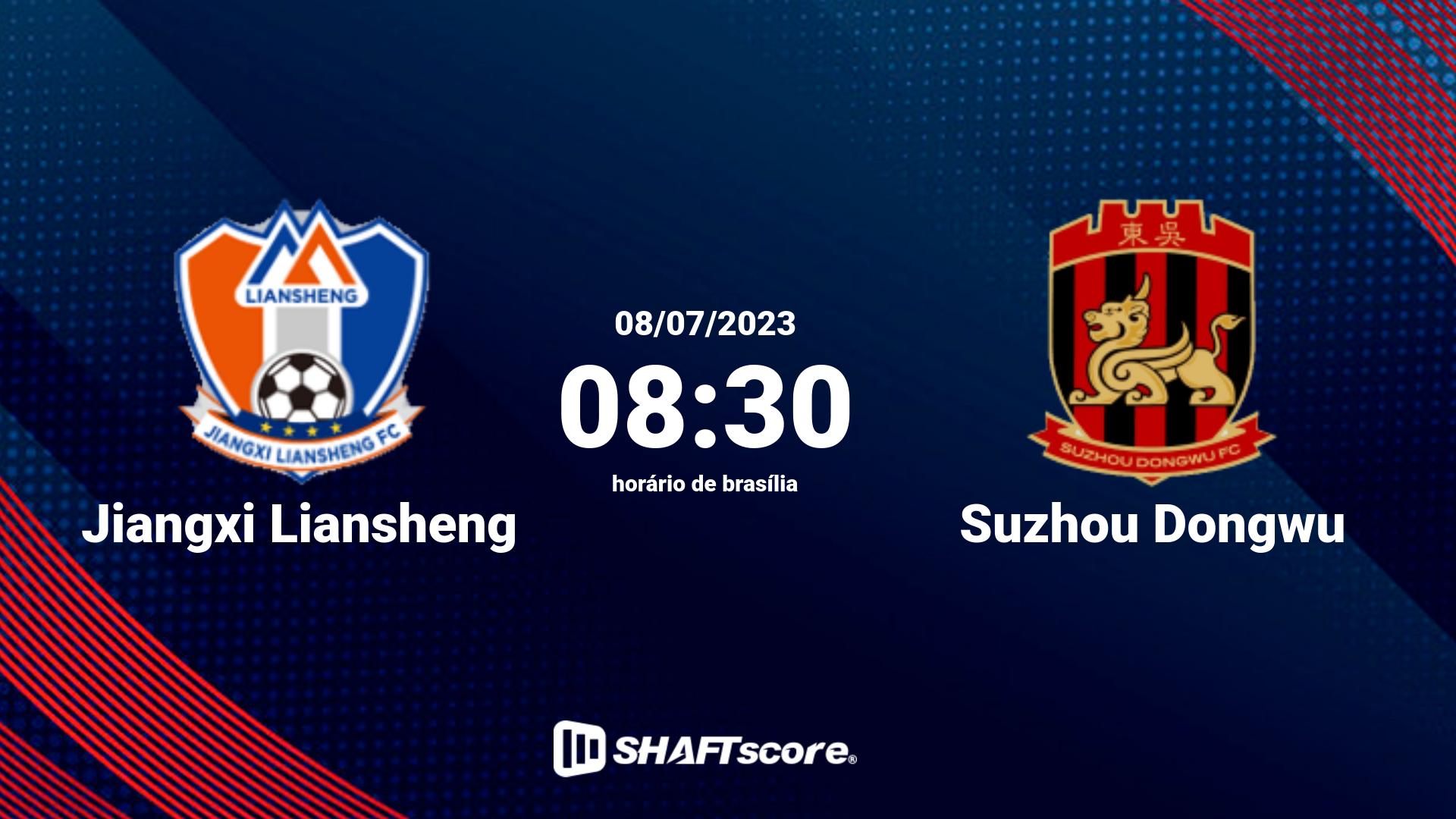 Estatísticas do jogo Jiangxi Liansheng vs Suzhou Dongwu 08.07 08:30