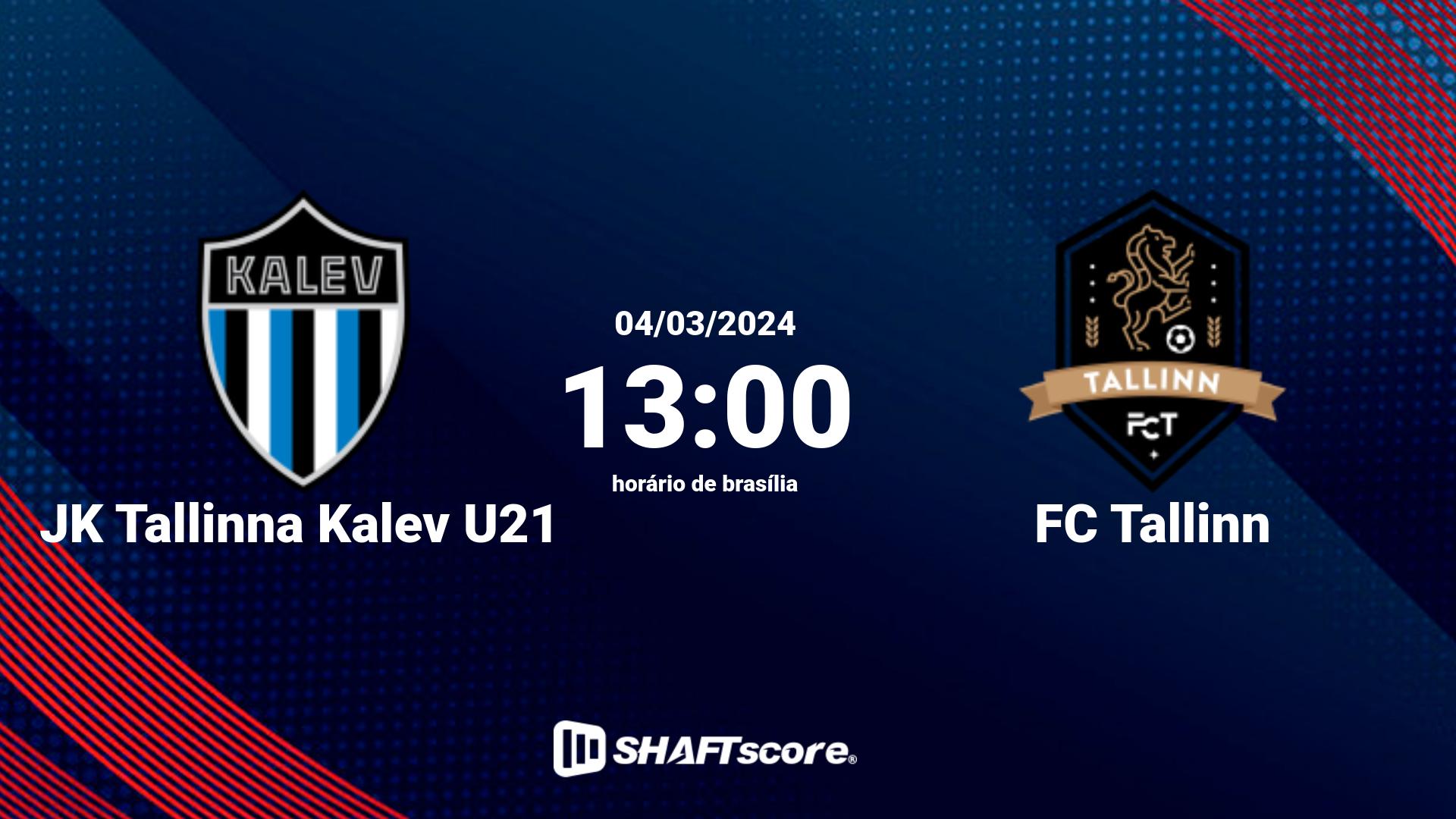 Estatísticas do jogo JK Tallinna Kalev U21 vs FC Tallinn 04.03 13:00