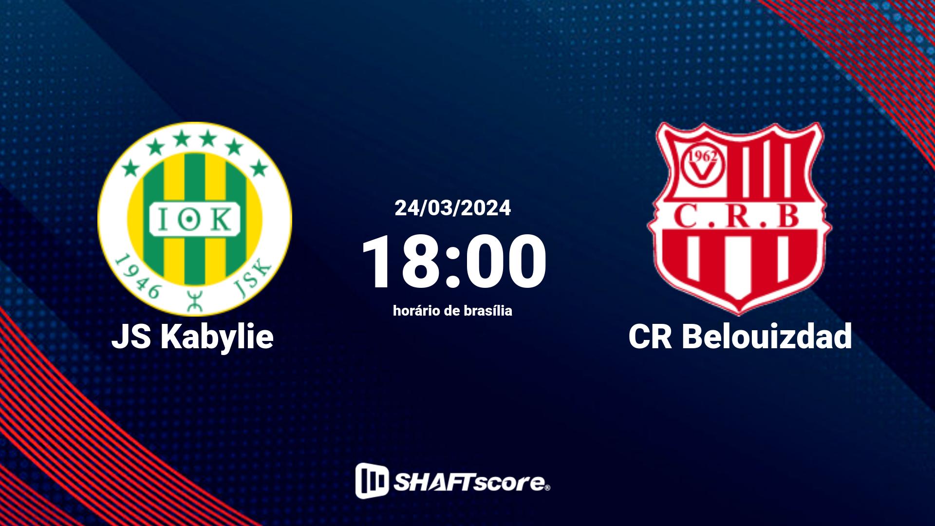 Estatísticas do jogo JS Kabylie vs CR Belouizdad 24.03 18:00