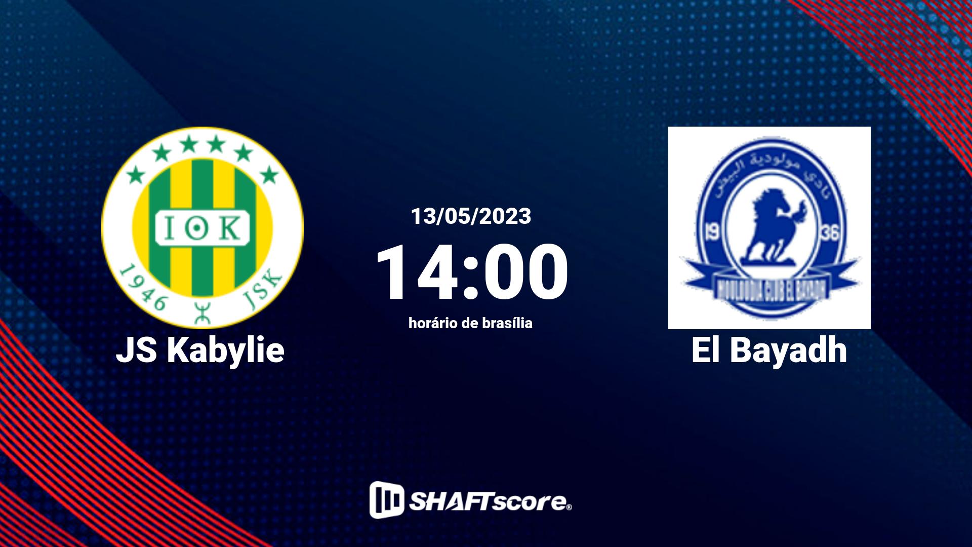 Estatísticas do jogo JS Kabylie vs El Bayadh 13.05 14:00