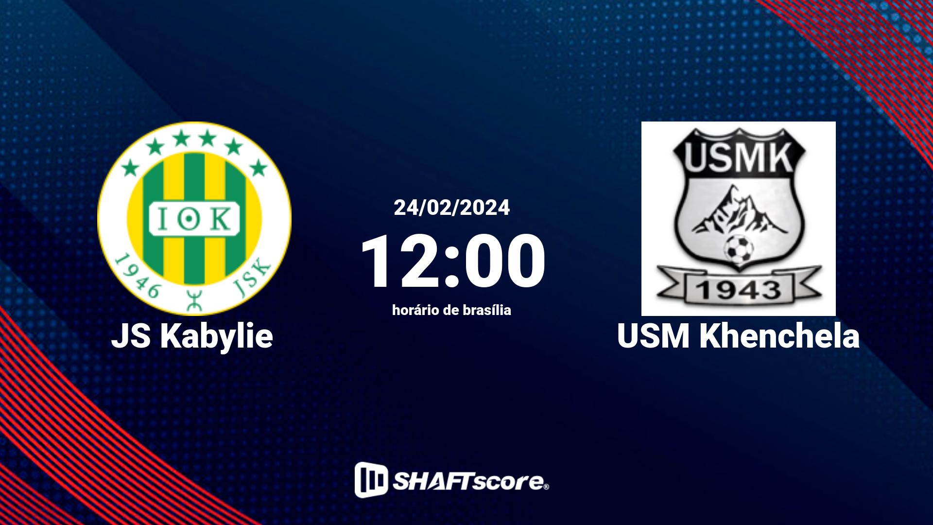 Estatísticas do jogo JS Kabylie vs USM Khenchela 24.02 12:00