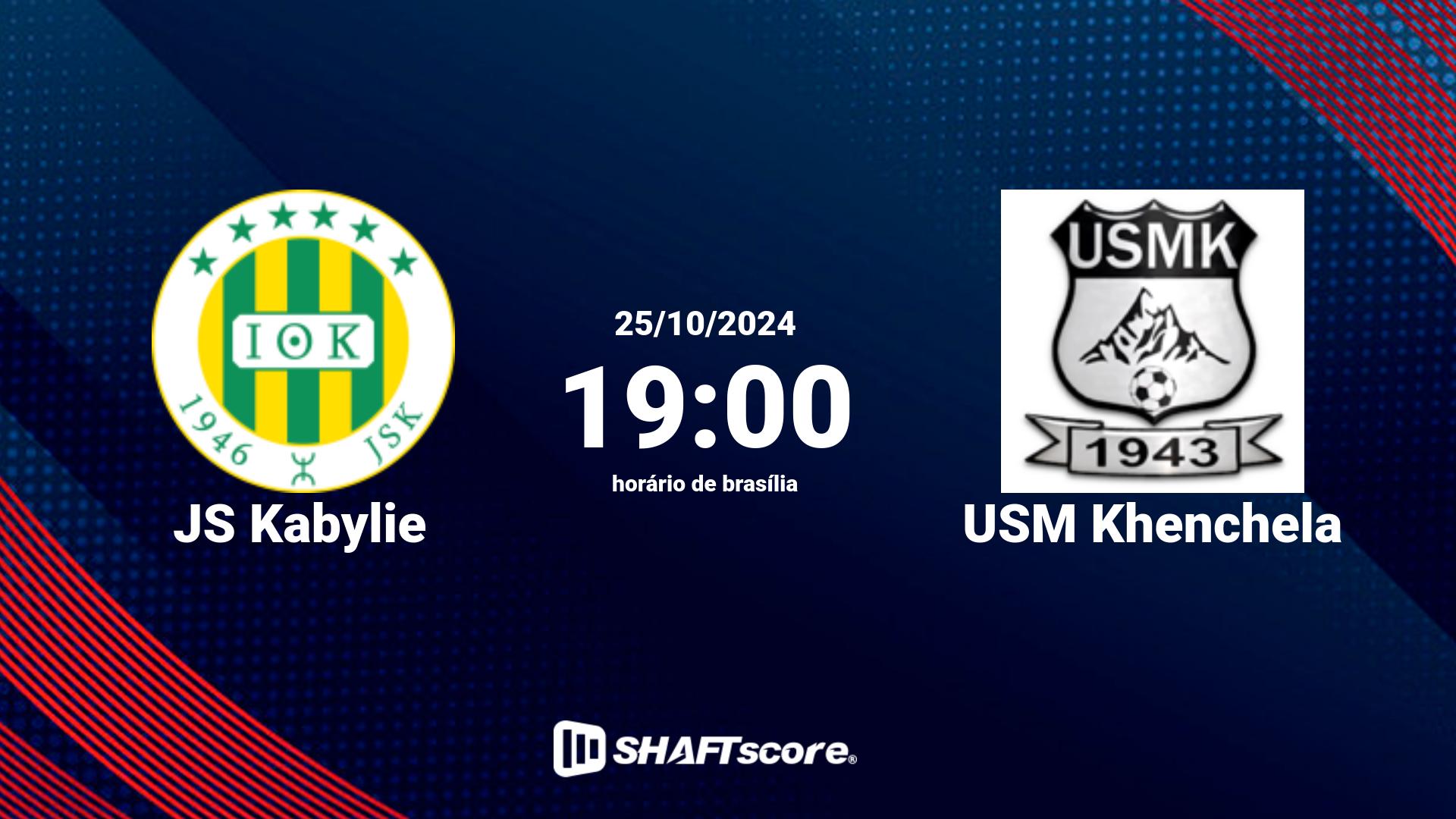 Estatísticas do jogo JS Kabylie vs USM Khenchela 25.10 19:00