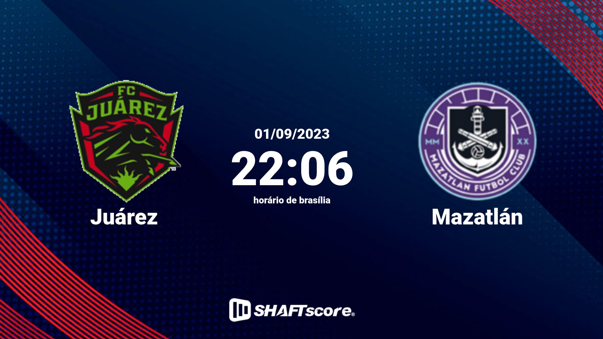 Estatísticas do jogo Juárez vs Mazatlán 01.09 22:06