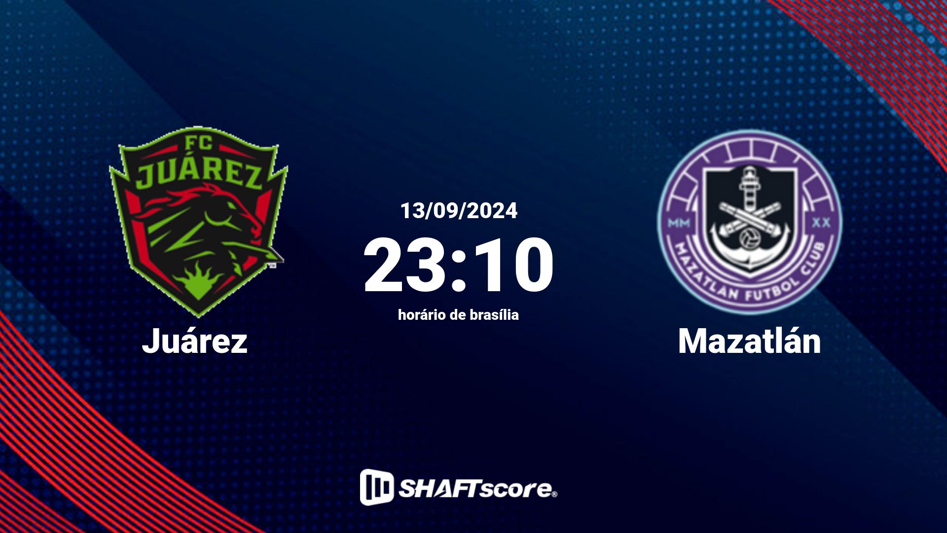 Estatísticas do jogo Juárez vs Mazatlán 13.09 23:10