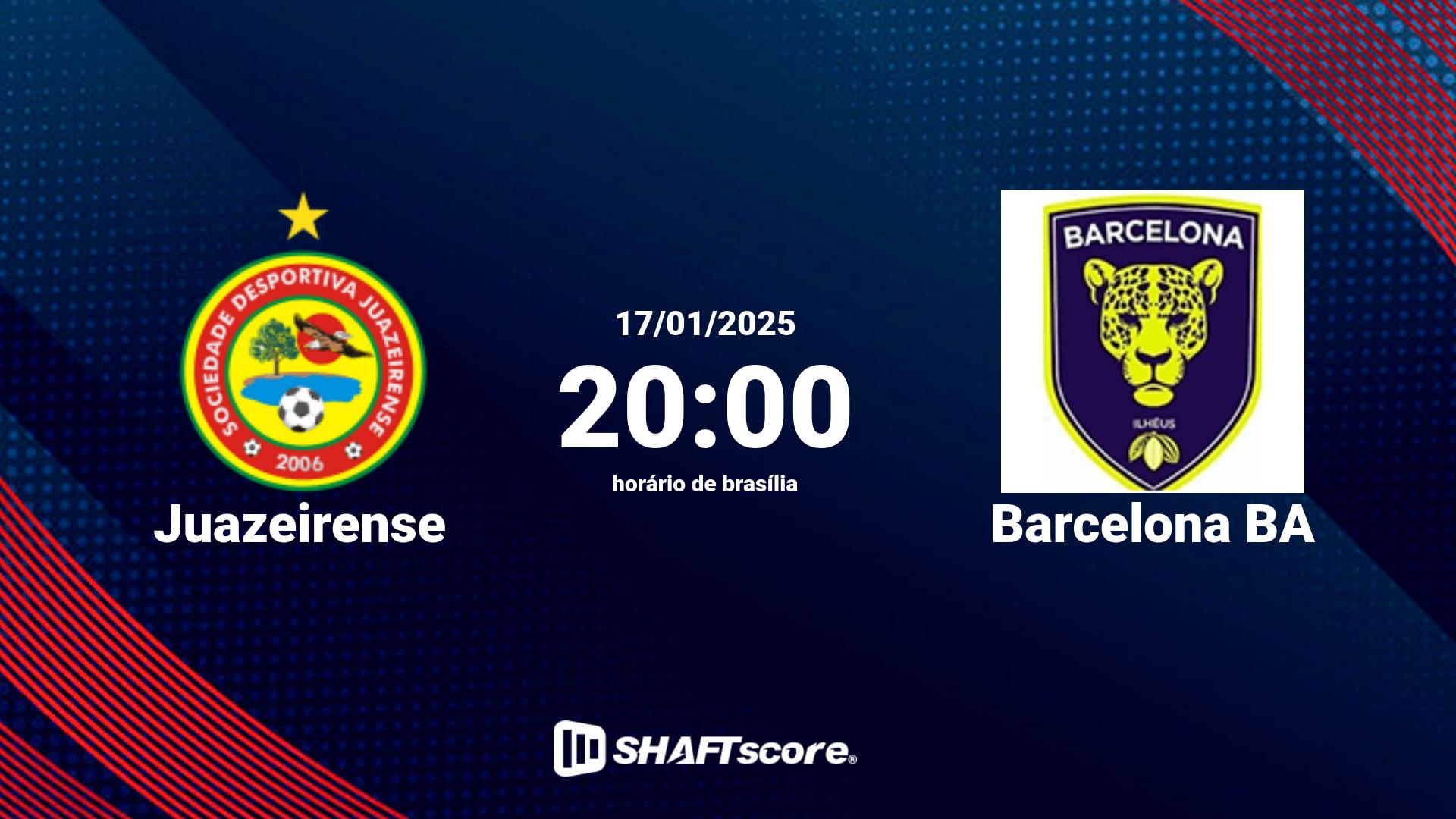 Estatísticas do jogo Juazeirense vs Barcelona BA 17.01 20:00