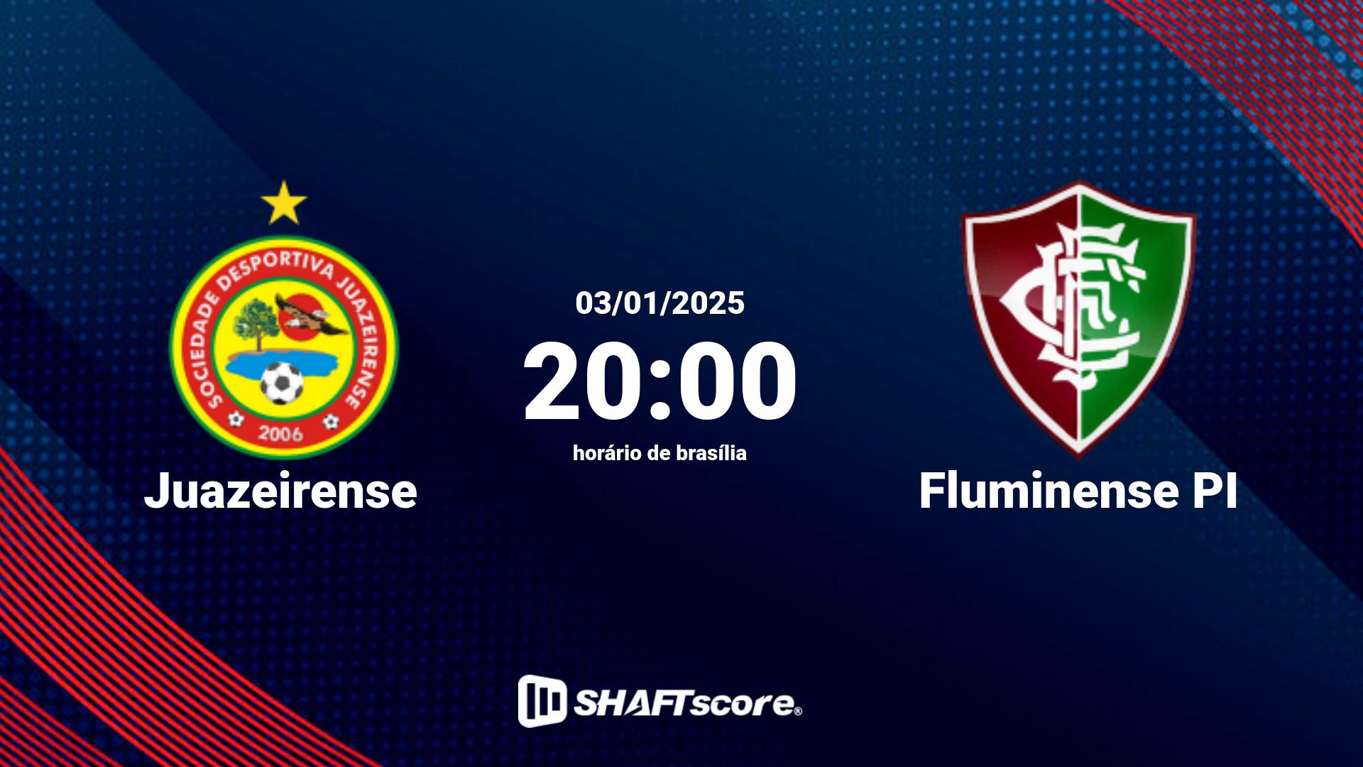 Estatísticas do jogo Juazeirense vs Fluminense PI 03.01 20:00