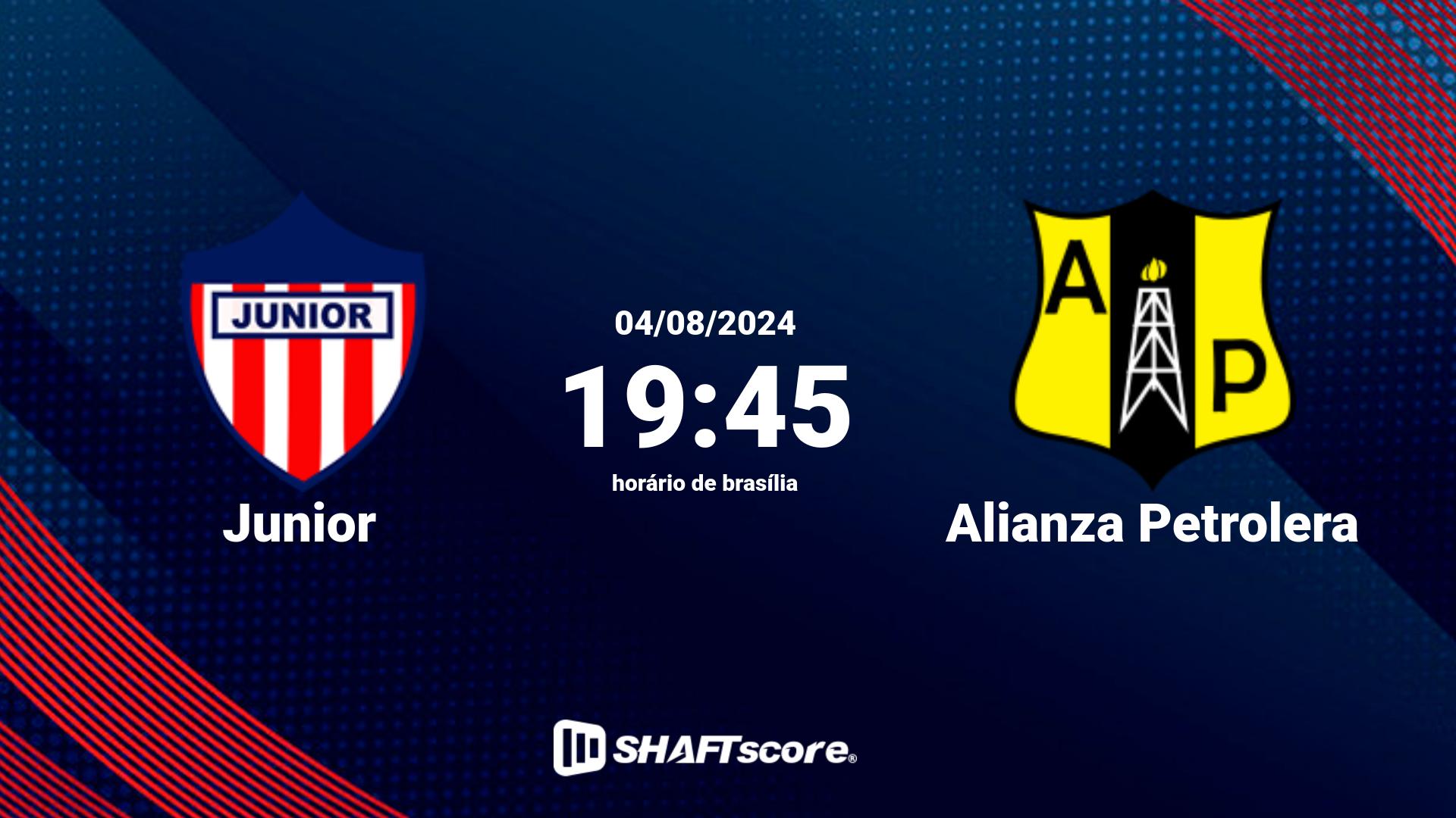 Estatísticas do jogo Junior vs Alianza Petrolera 04.08 19:45