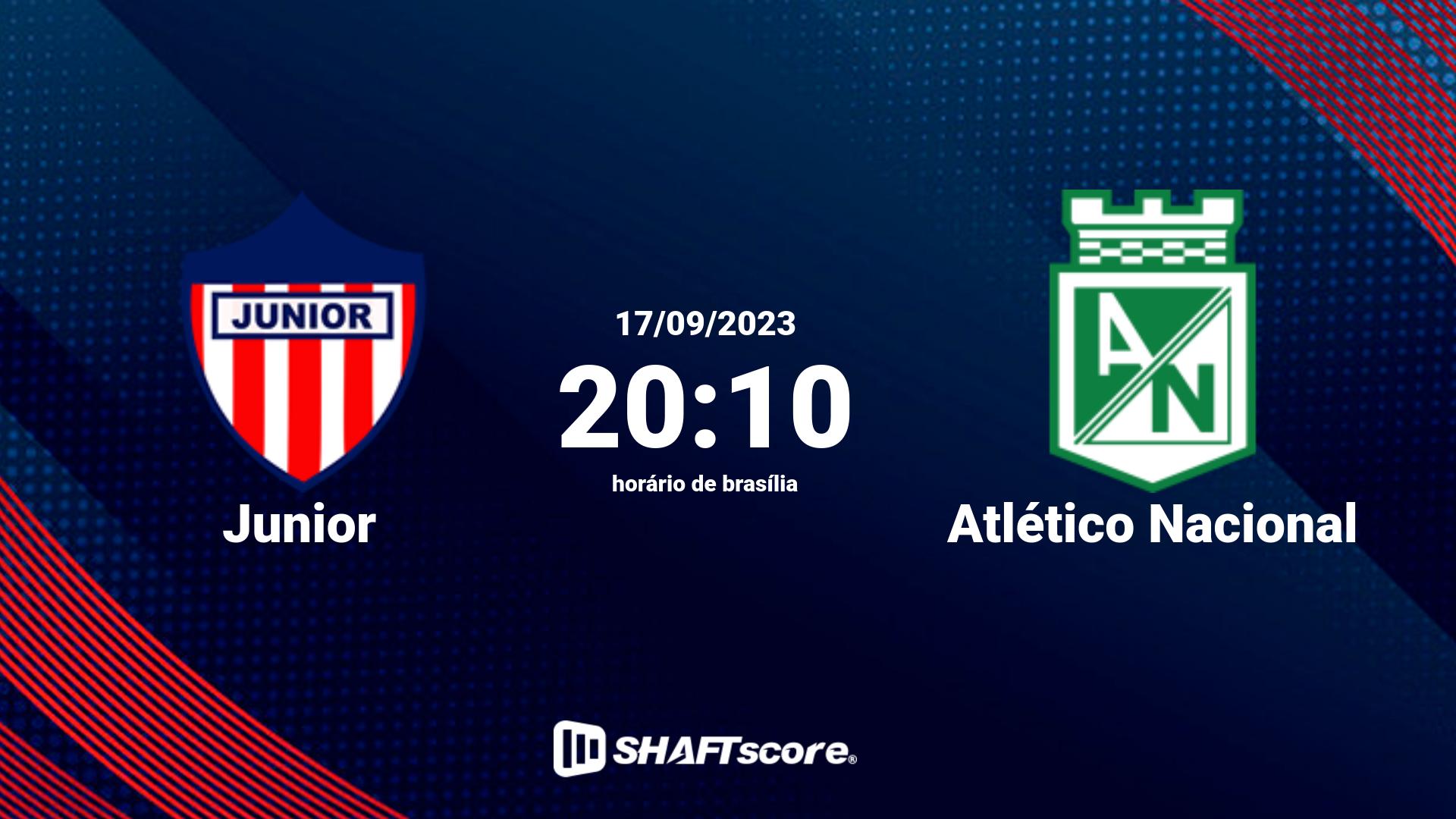 Estatísticas do jogo Junior vs Atlético Nacional 17.09 20:10