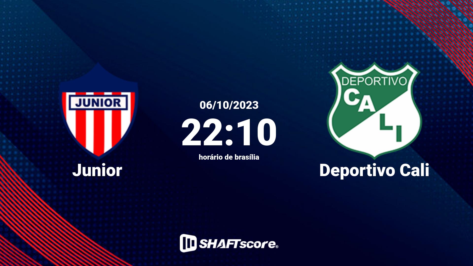 Estatísticas do jogo Junior vs Deportivo Cali 06.10 22:10