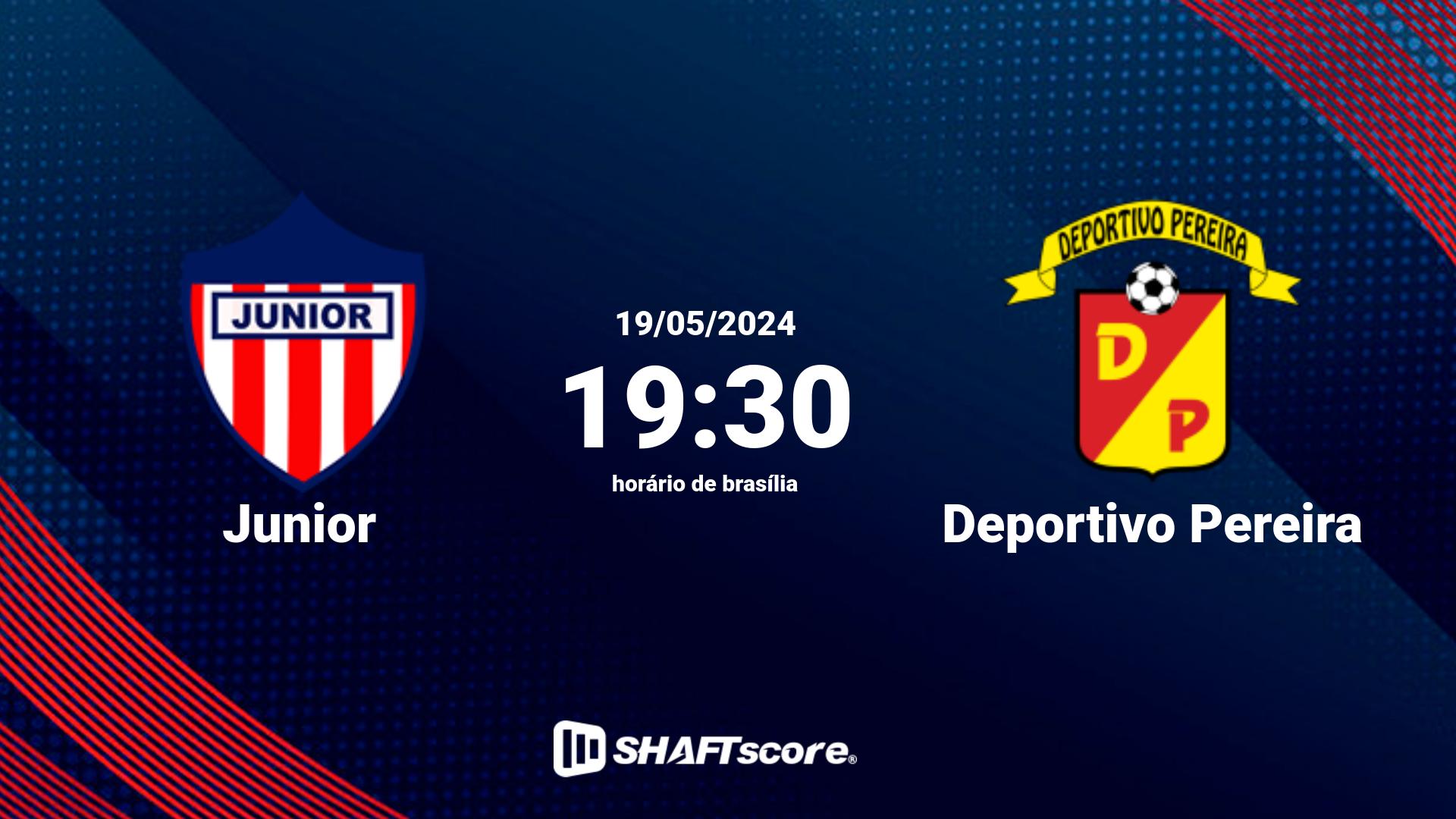 Estatísticas do jogo Junior vs Deportivo Pereira 19.05 19:30