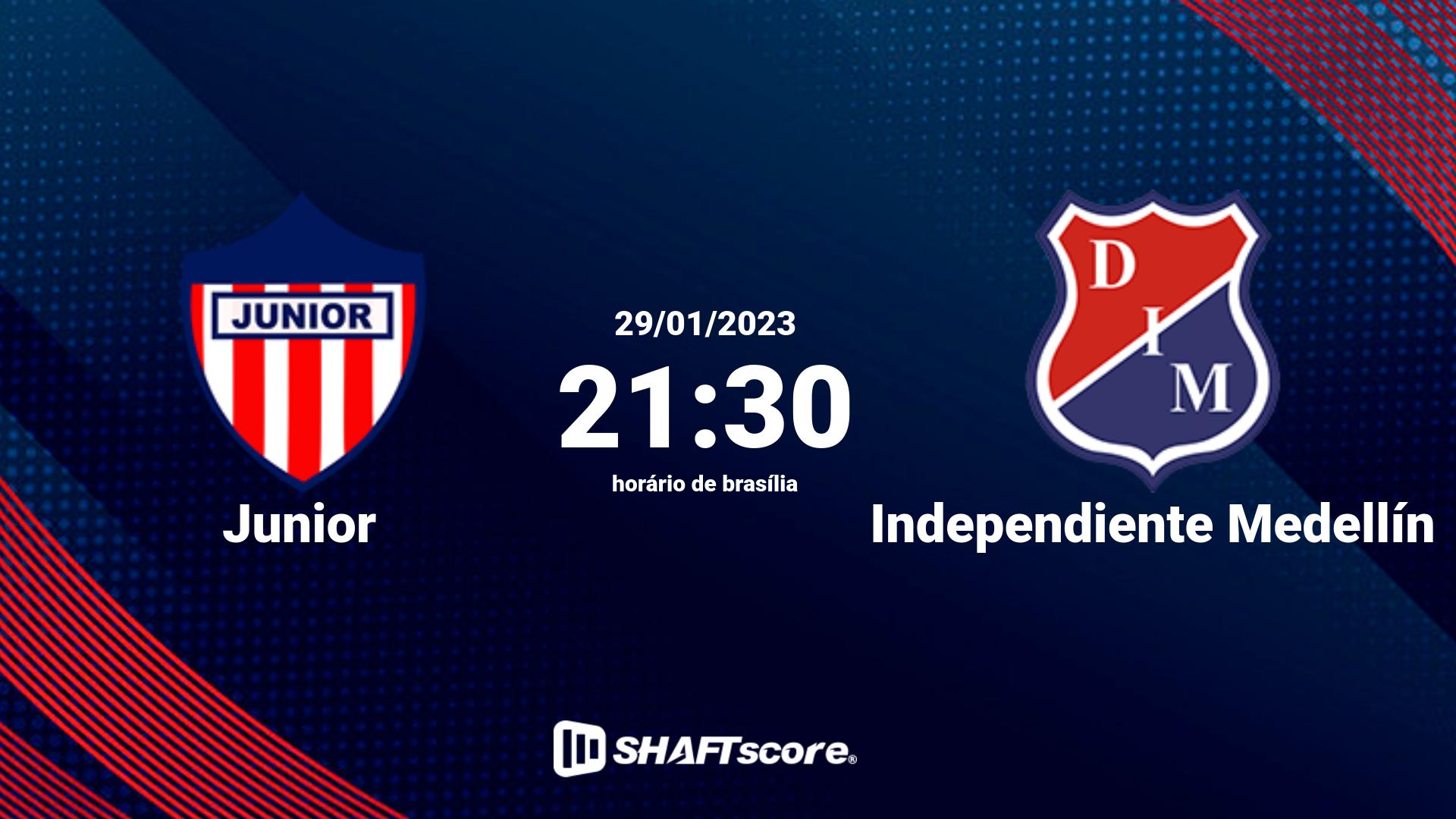 Estatísticas do jogo Junior vs Independiente Medellín 29.01 21:30