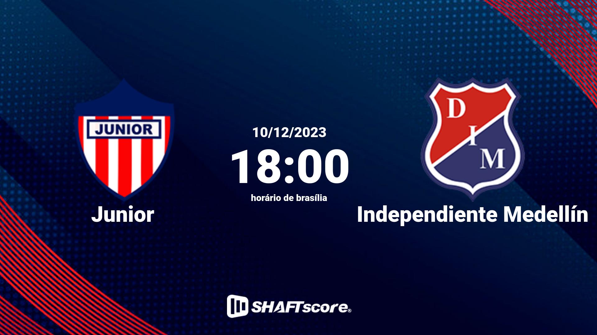 Estatísticas do jogo Junior vs Independiente Medellín 10.12 18:00