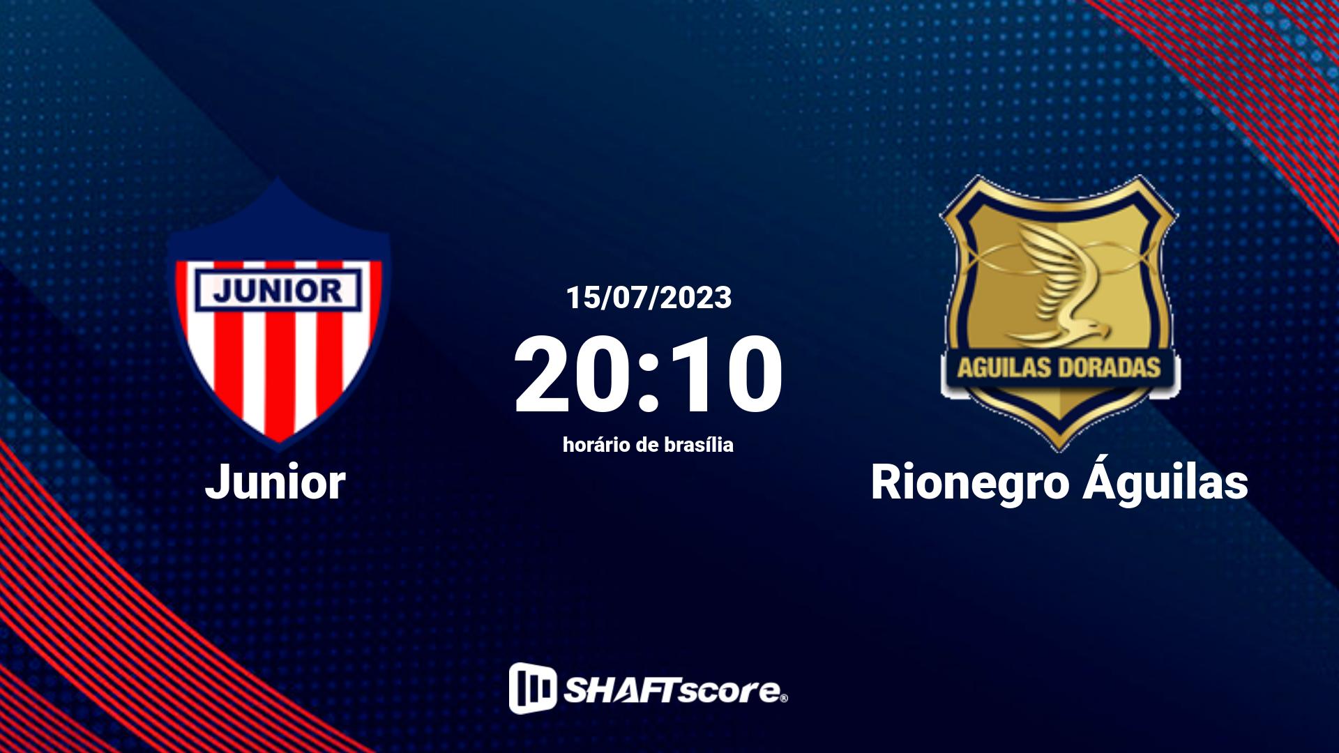 Estatísticas do jogo Junior vs Rionegro Águilas 15.07 20:10