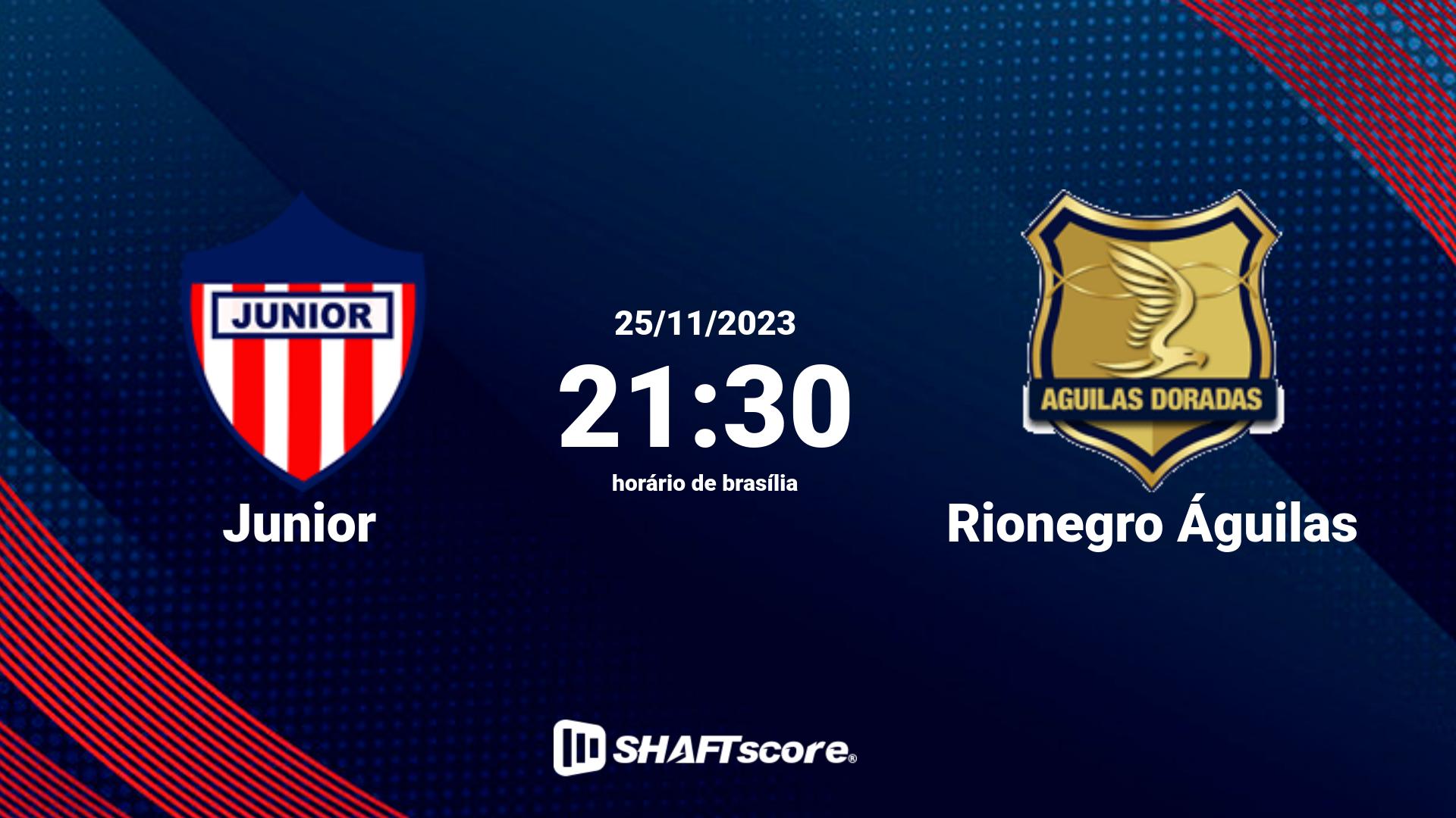 Estatísticas do jogo Junior vs Rionegro Águilas 25.11 21:30