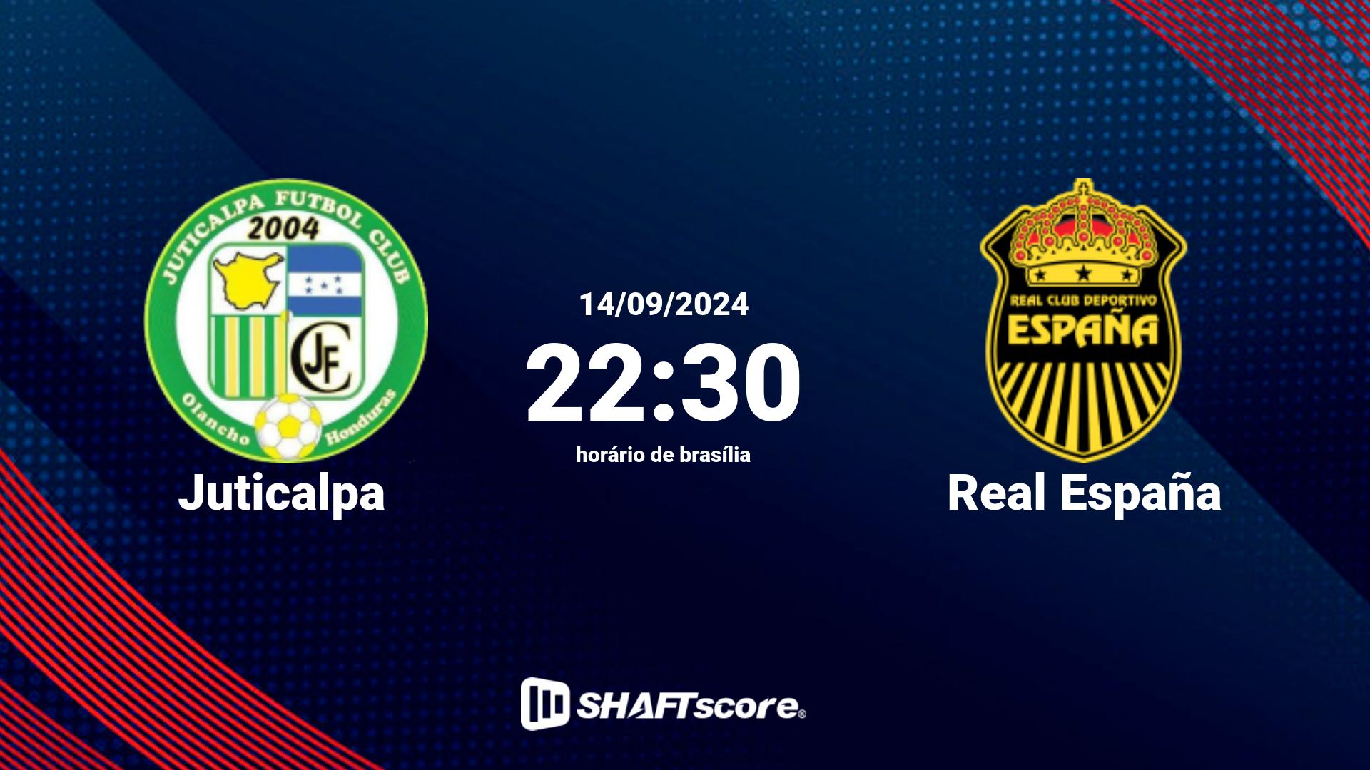 Estatísticas do jogo Juticalpa vs Real España 14.09 22:30