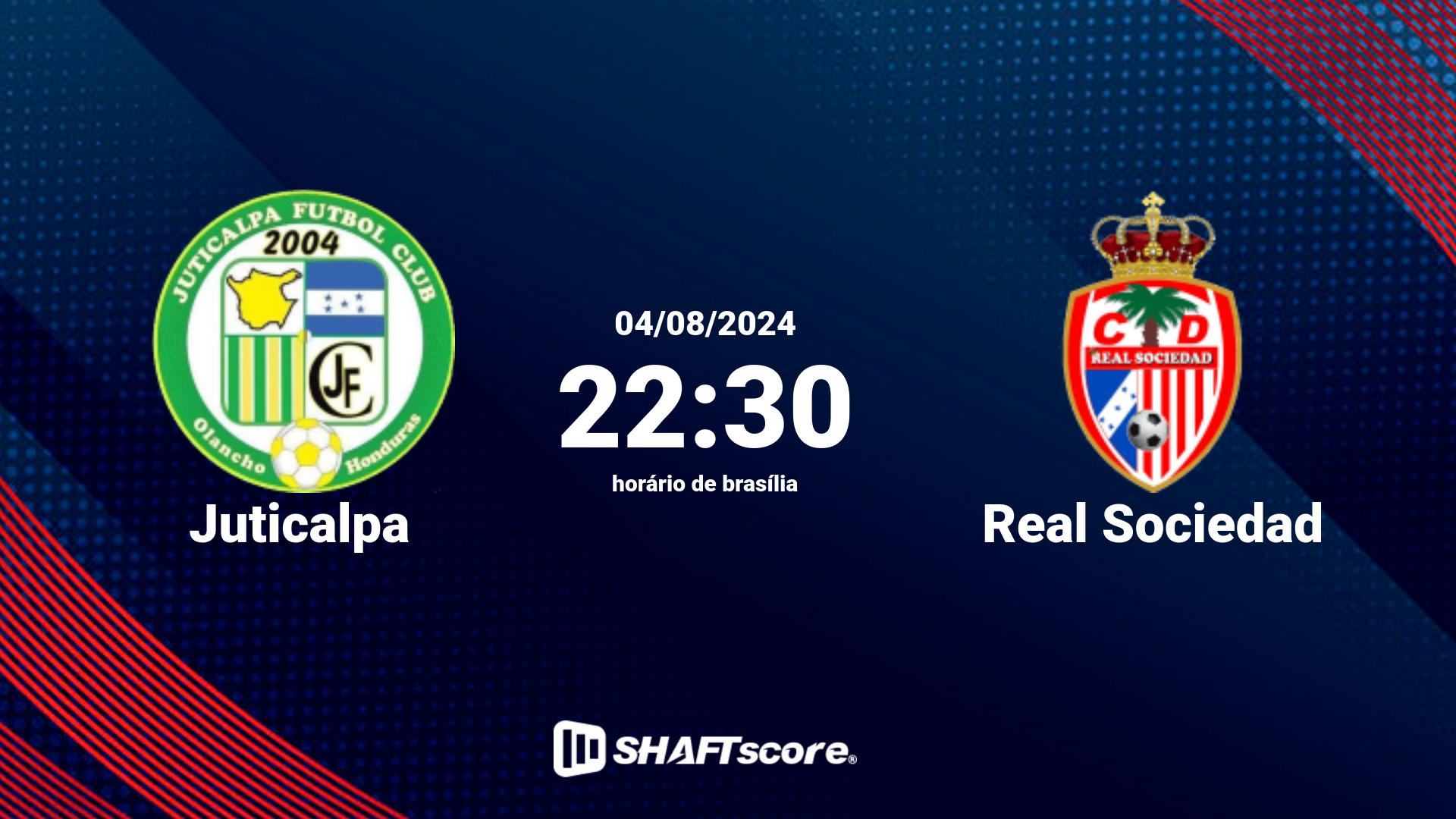 Estatísticas do jogo Juticalpa vs Real Sociedad 04.08 22:30