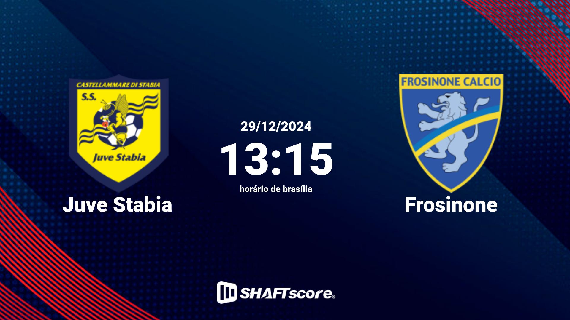 Estatísticas do jogo Juve Stabia vs Frosinone 29.12 13:15